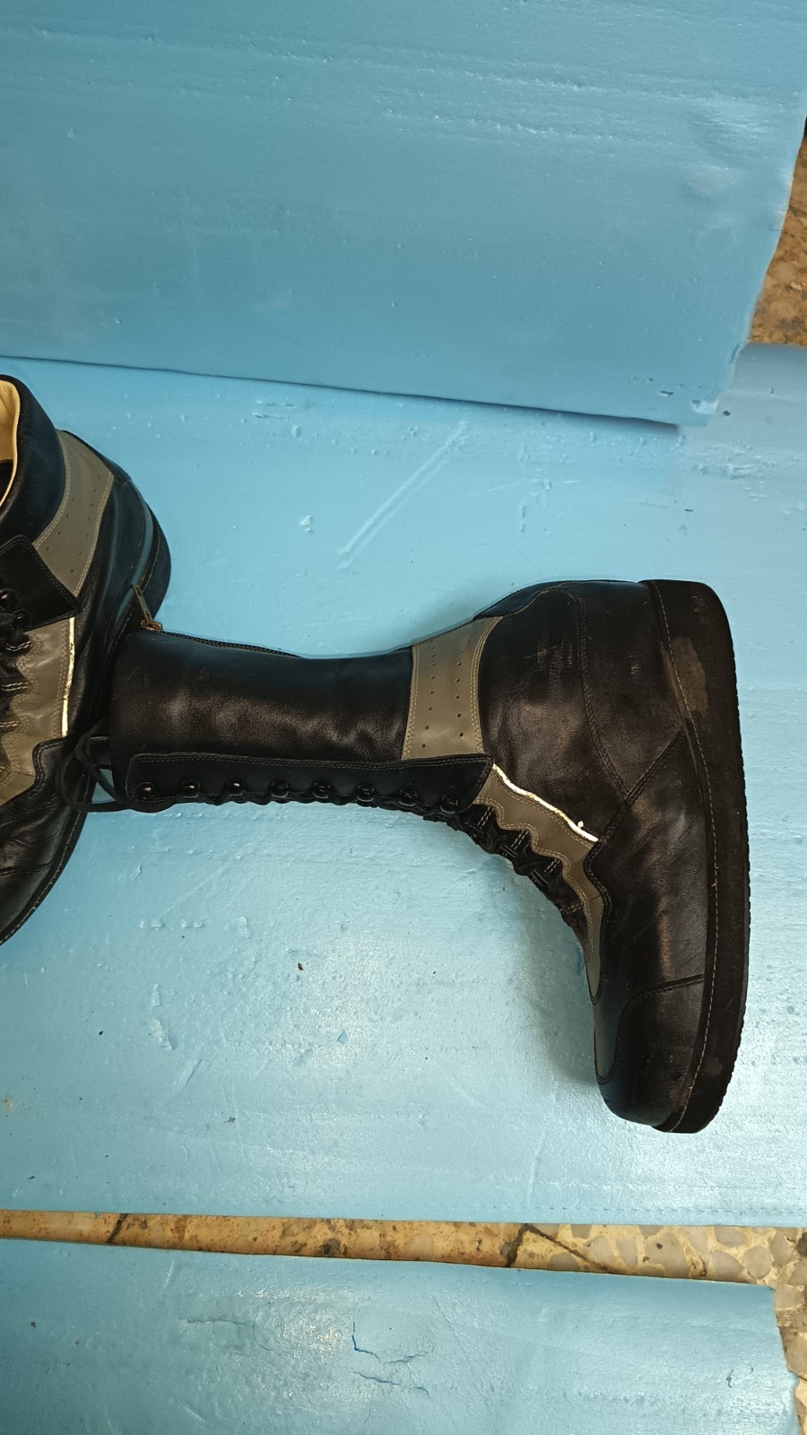 Herzer German Custom Orthopedic Boot Black Leather Vibram Sole Amputee High R