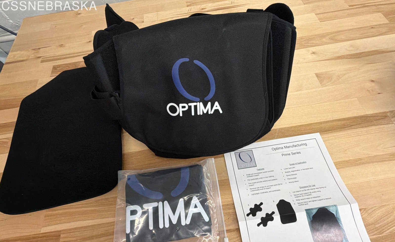 Optima Prime Series Lumbar Back Support Brace Size Medium Single Pull Compress