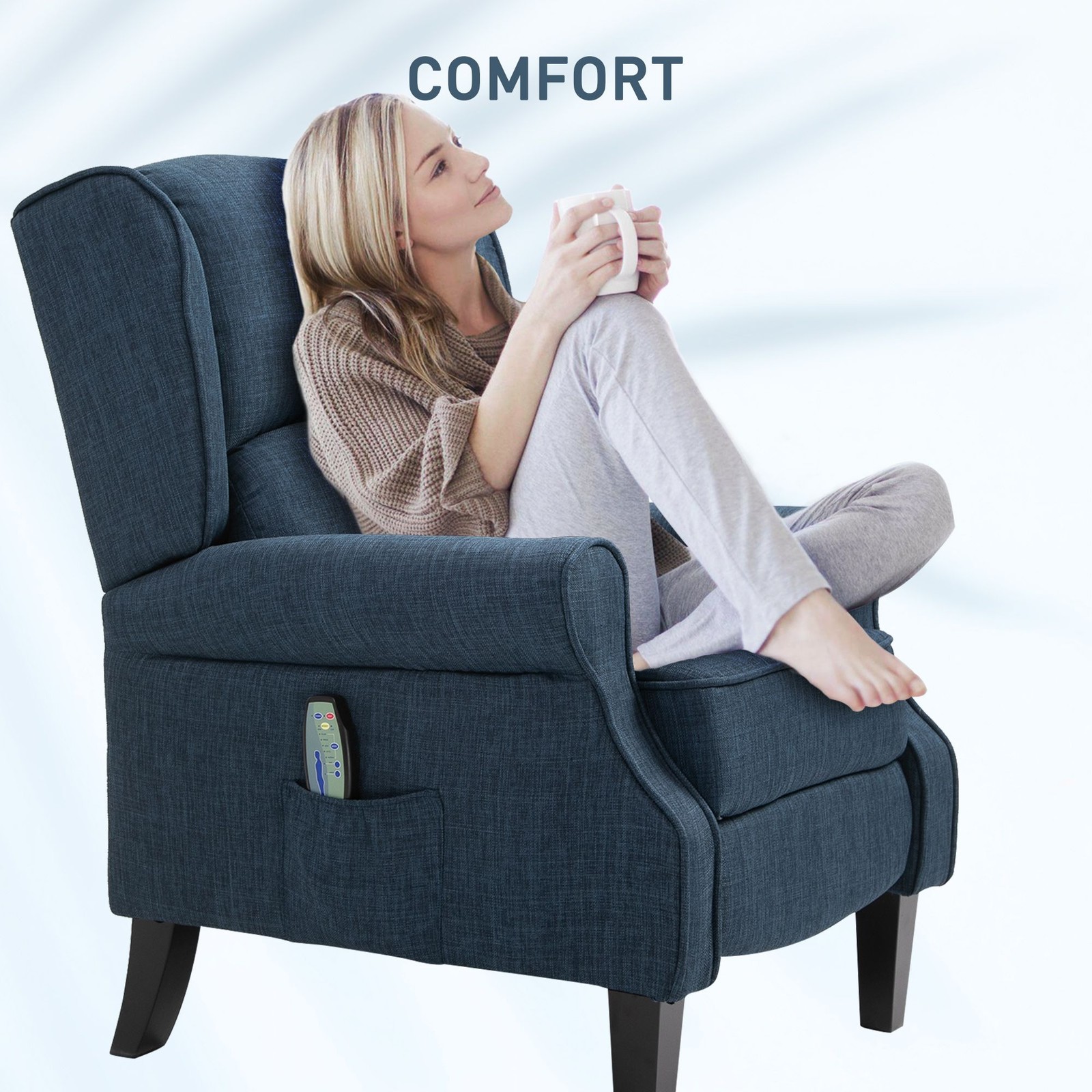 Massage Sofa Chair with Heat, Massage Recliner Chair with Remote Controller