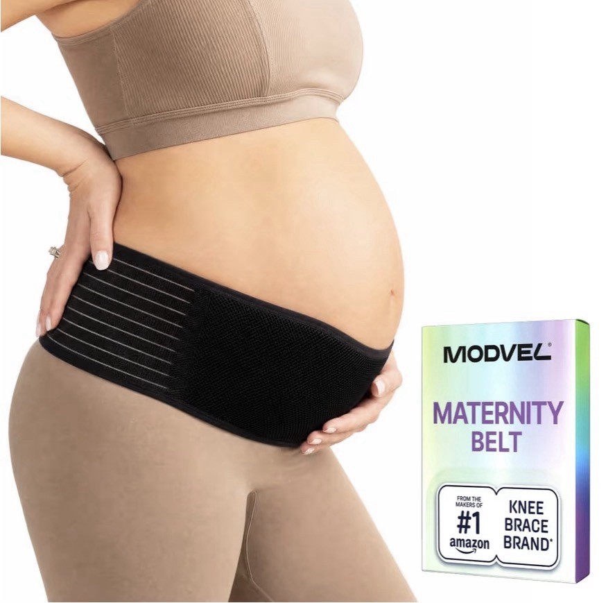 MODVEL Maternity Support Belt Pregnancy Belly Band Back Pelvic Support XXL Black