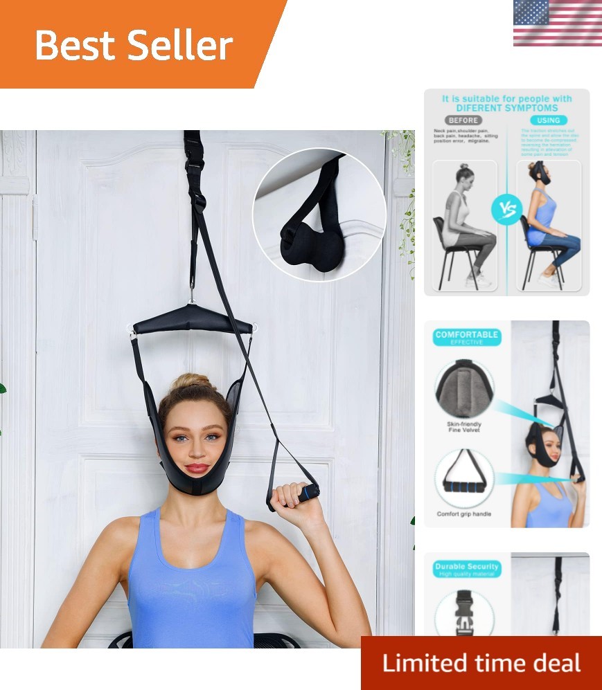 Cervical Neck Traction Device Over Door for Home Use, Portable Neck Stretcher…