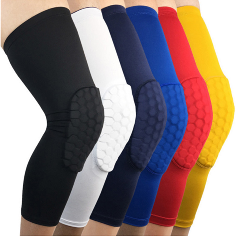 Honeycomb Knee Crashproof Antislip Basketball Leg Long Sleeve Hex Protector Gear