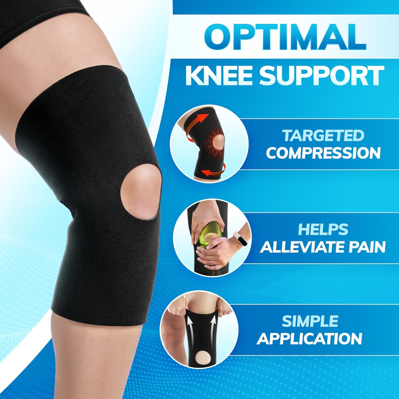 BraceAbility Open Patella/Open Back Neoprene Knee Sleeve Water-Resistant