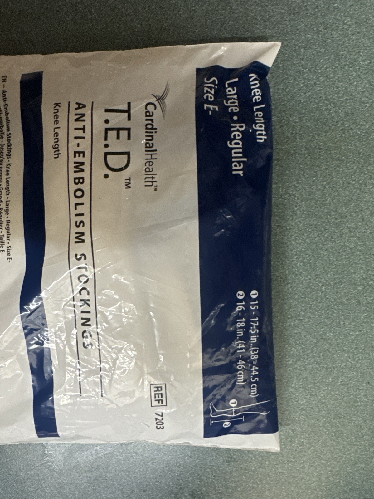 TED Anti Embolism Stockings Knee Length Open Toe Regular Large Size E 7203