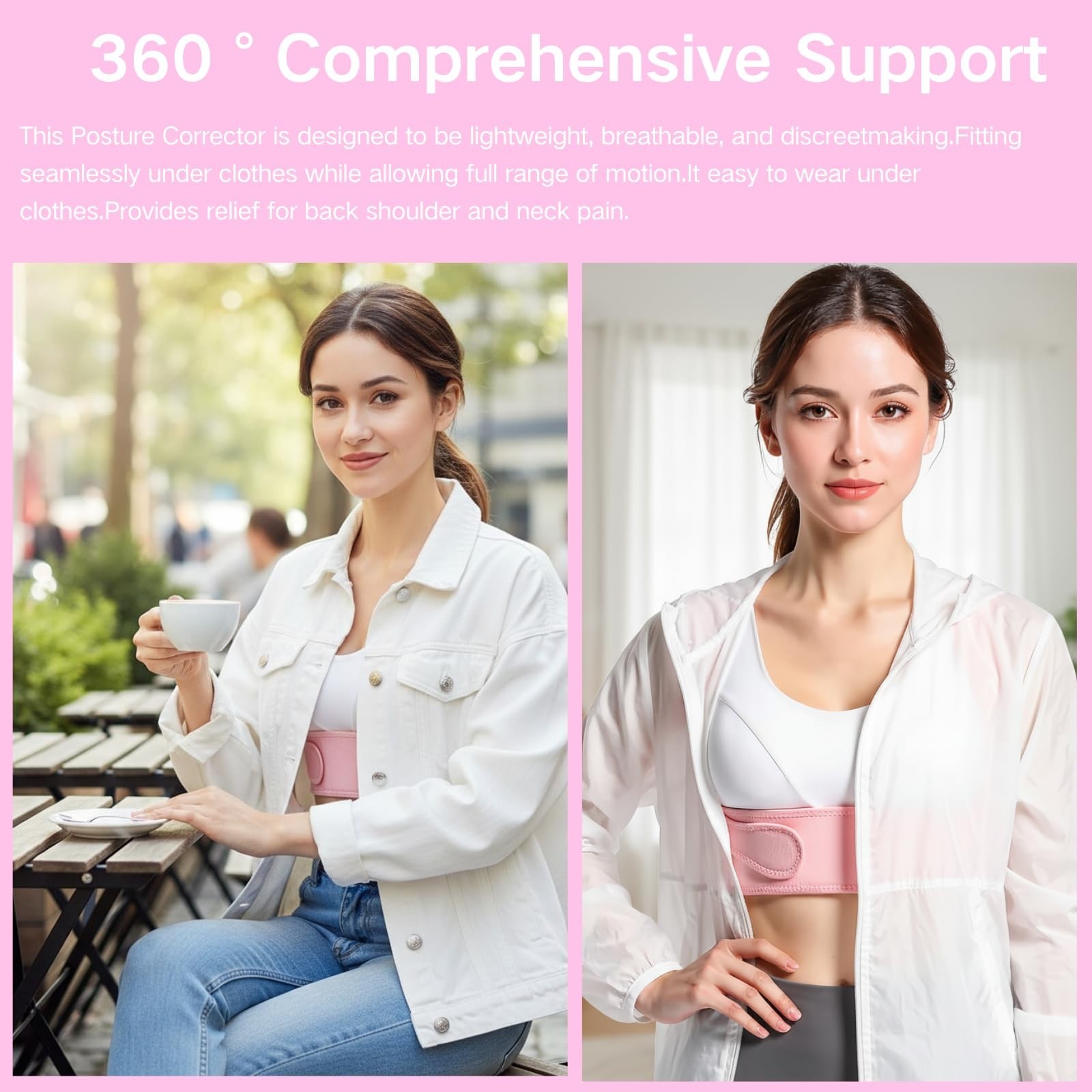 Women’s Adjustable Posture Corrector Brace for Back Neck Shoulder Support