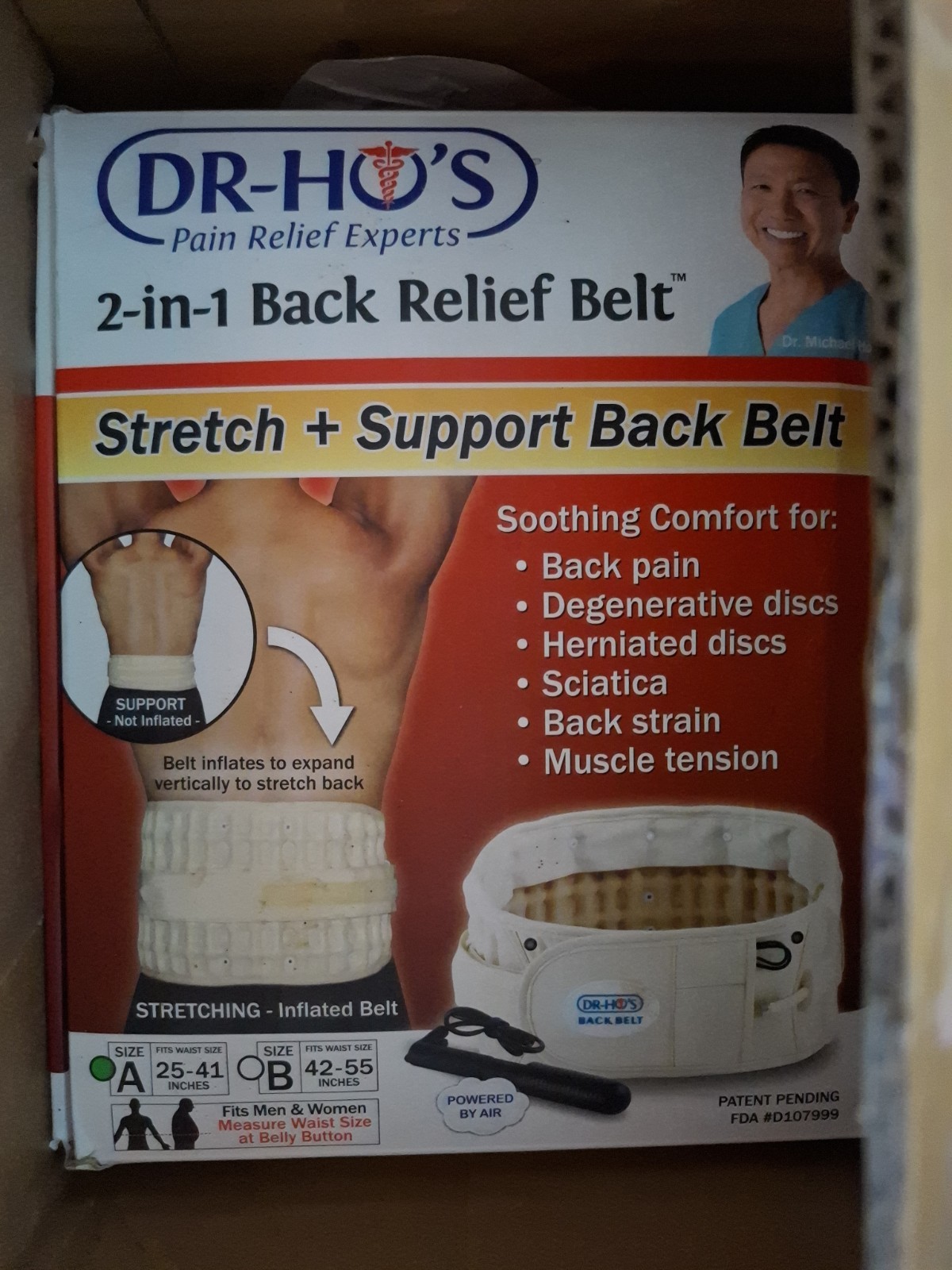 Dr Ho’s 2in1 Decompression Belt For Lower Back Pain Relief New Open Box