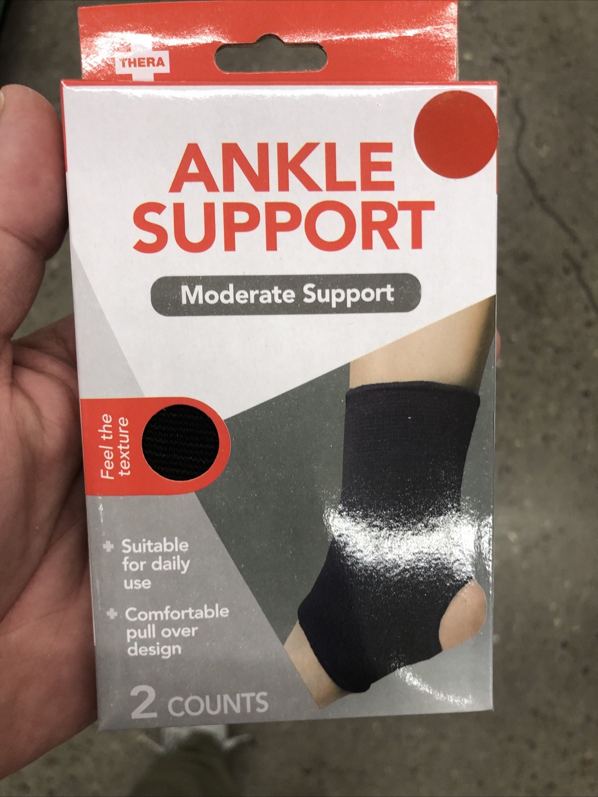 3pk Thera Plus Ankle Support (Black) Unisex, Moderate Support, Free Shipping.
