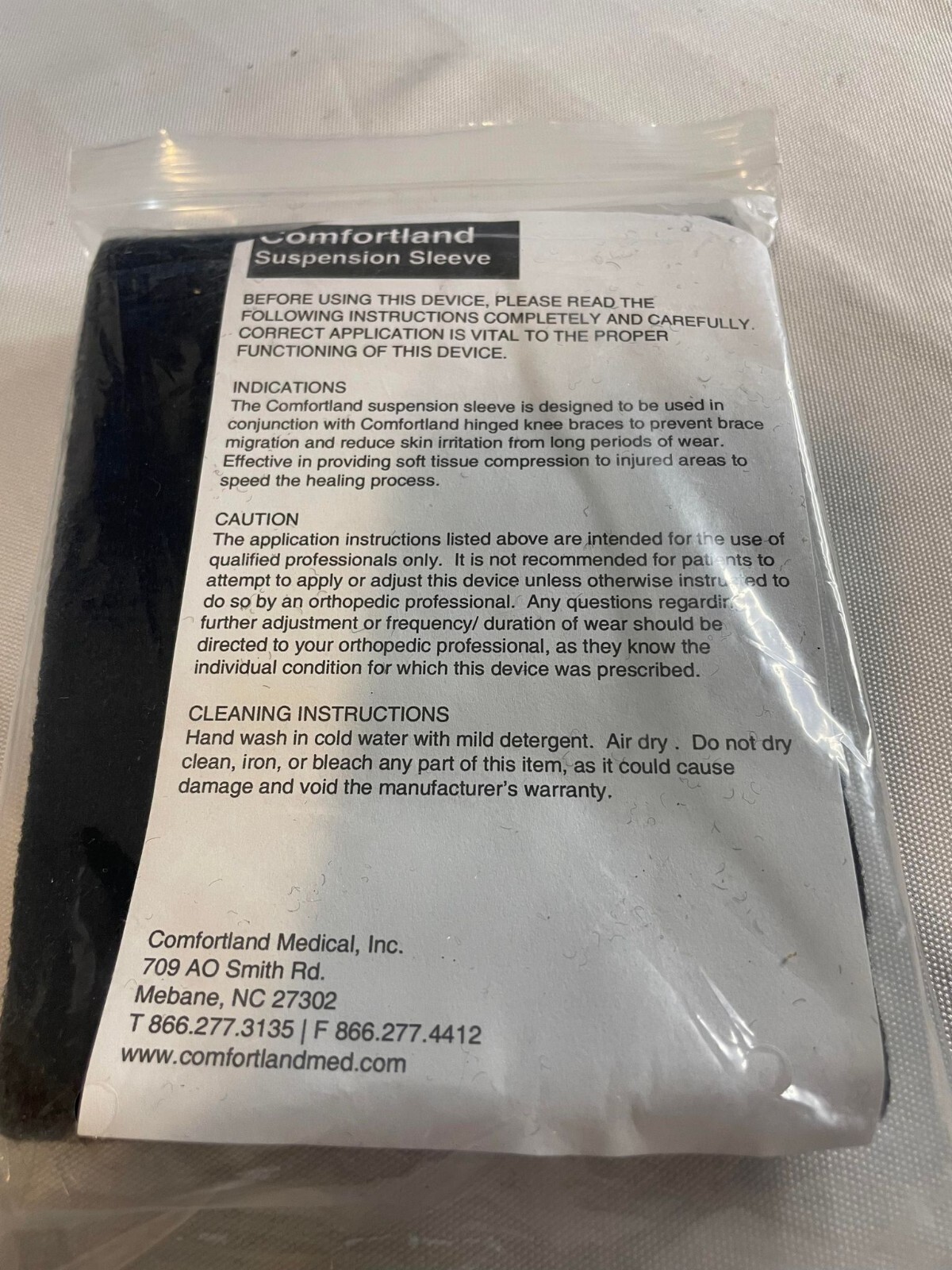SET OF 2 Comfortland Suspension Sleeve Wrap for Knee Size Universal CK-007 BLACK