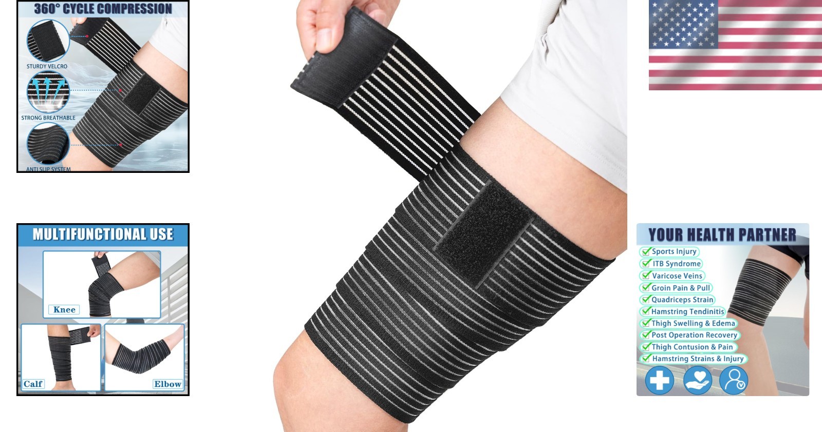 Lightweight Adjustable Thigh Wrap for Enhanced Performance & Injury Prevention
