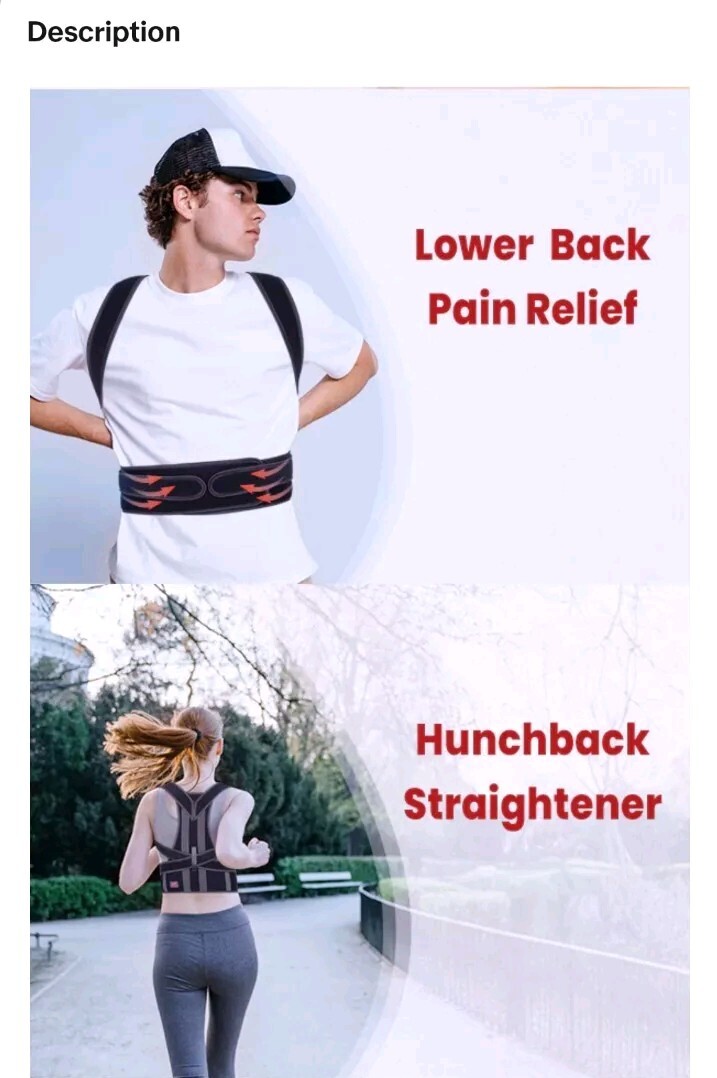 1 pc Large L Posture Corrector Brace Adjustable Lower Upper Back Support Pain