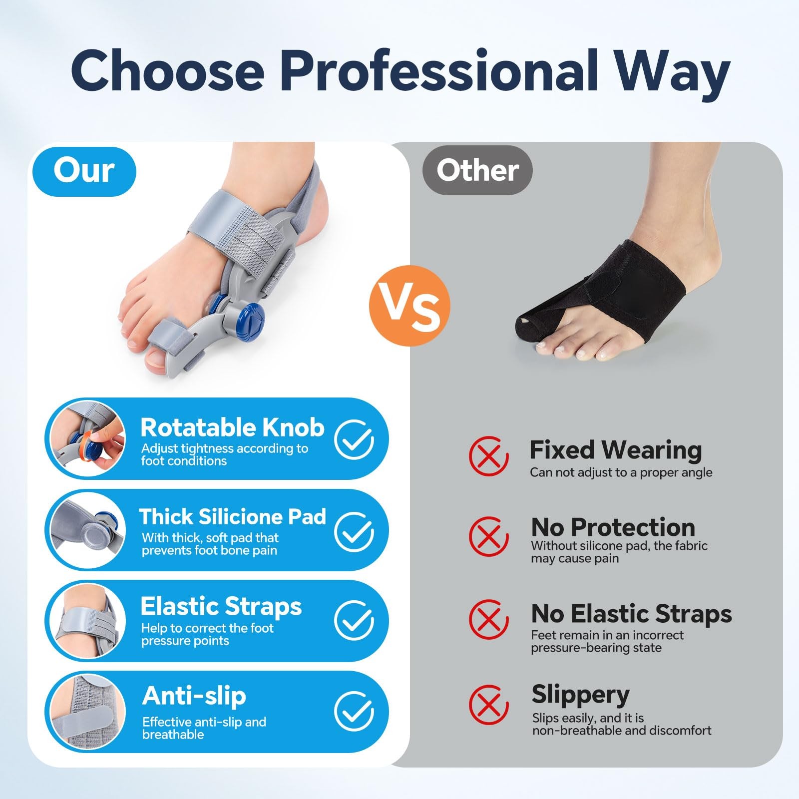 ROHVEMJ Bunion Corrector for Women Men, Big Toe Straightener with One Size