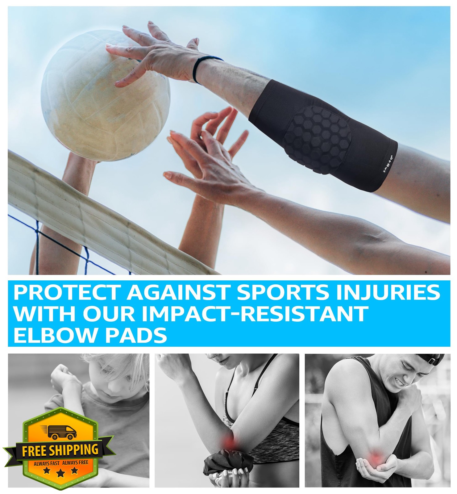 HiRui Elbow Pads for Teenagers Men and Women – Basketball Baseball Elbow Brac…