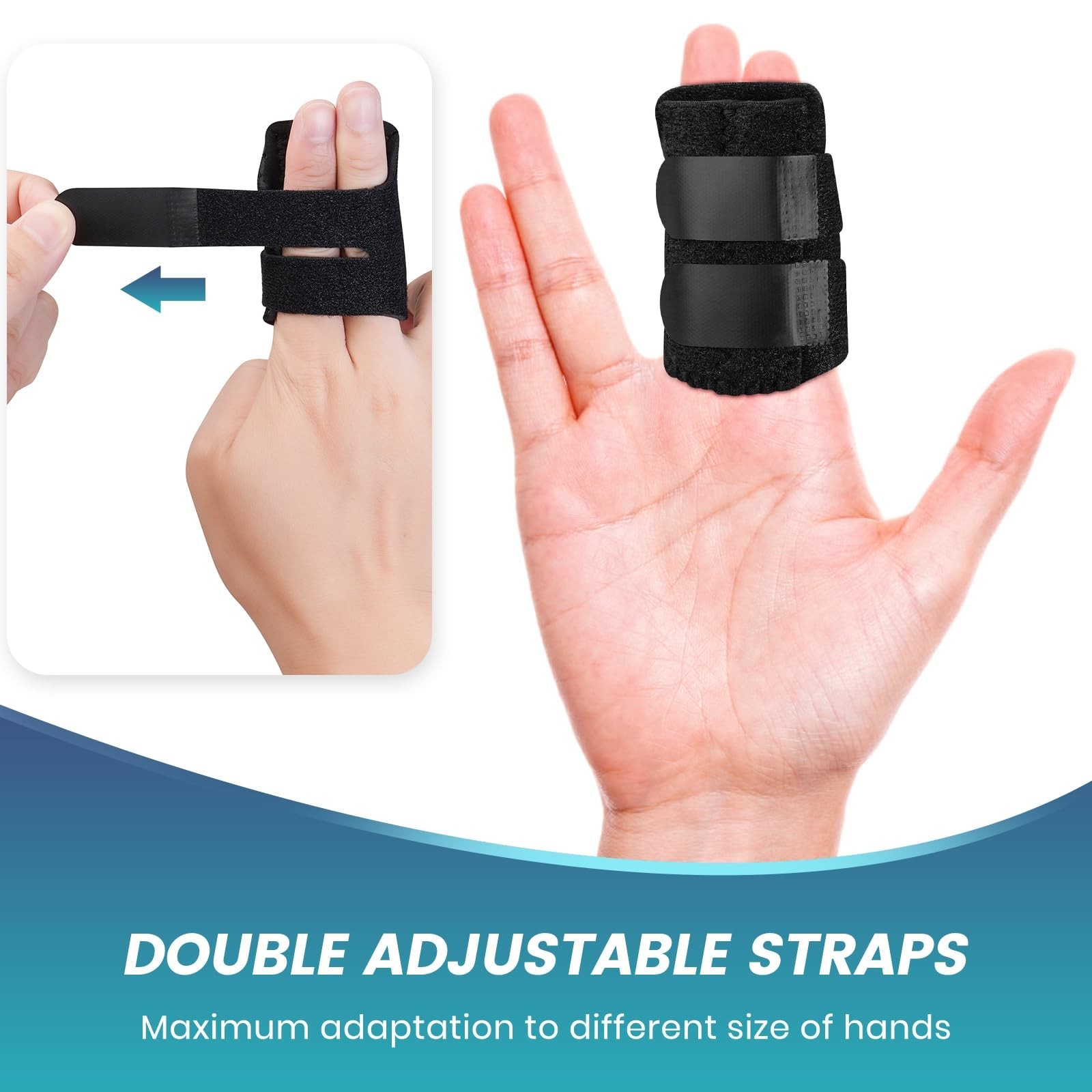 2 Pcs Trigger Finger Splint with 2 Metal Bars for double fingers, Finger Brac…