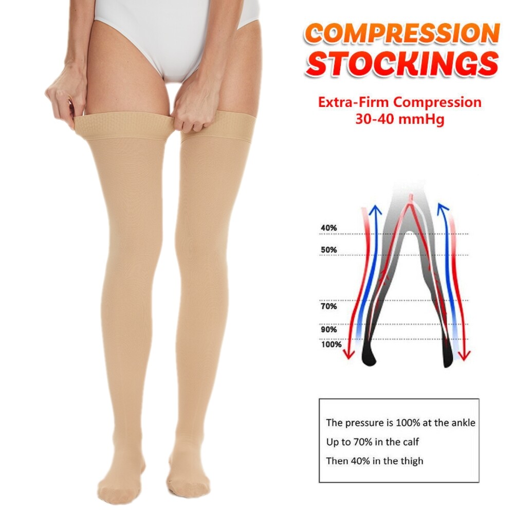 Thigh High Socks 20-30 mmgh Medical Extra Long Fashionable Stockings Over Knee