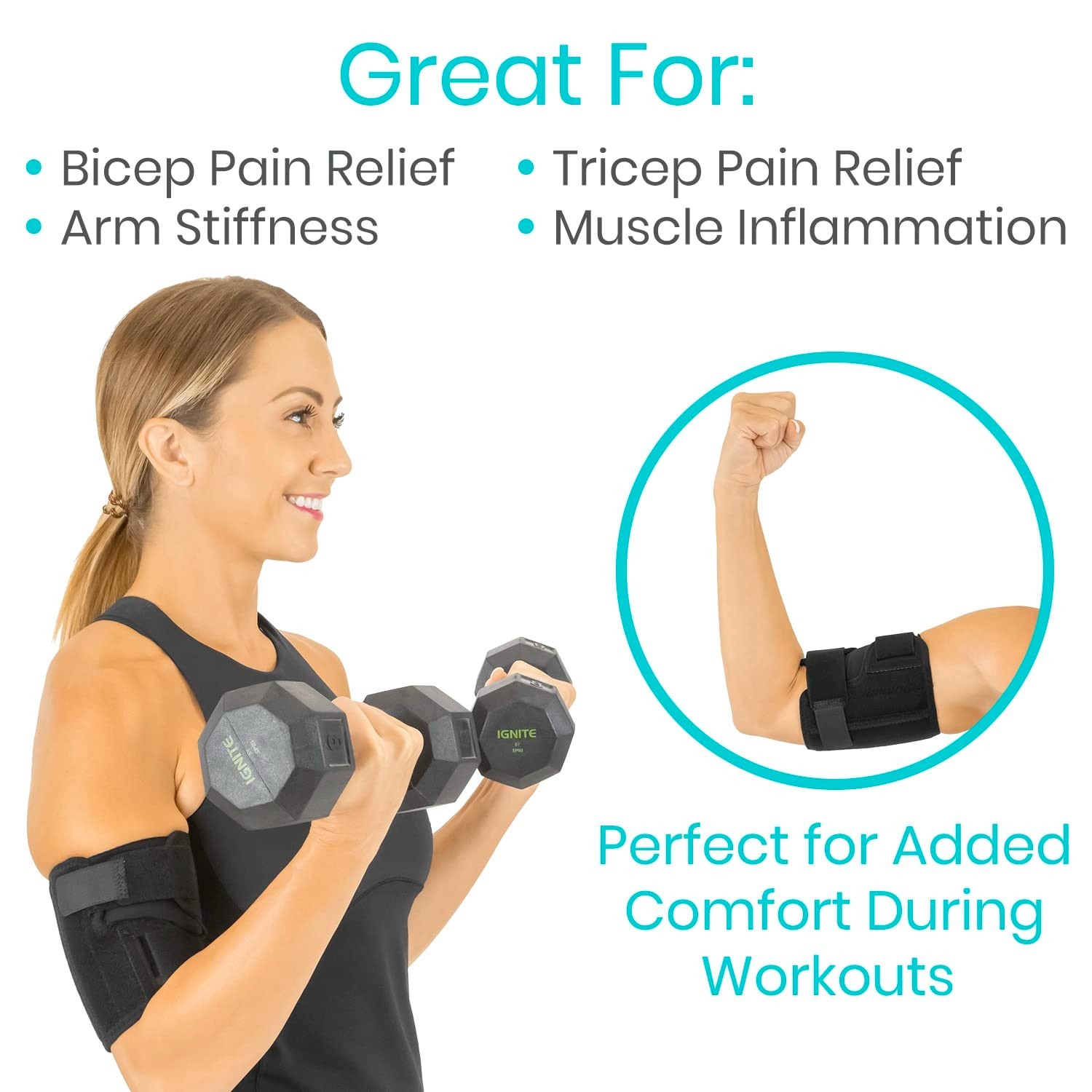 Bicep Brace Compression Sleeve Tendonitis Arm Support Upper Tricep Brace