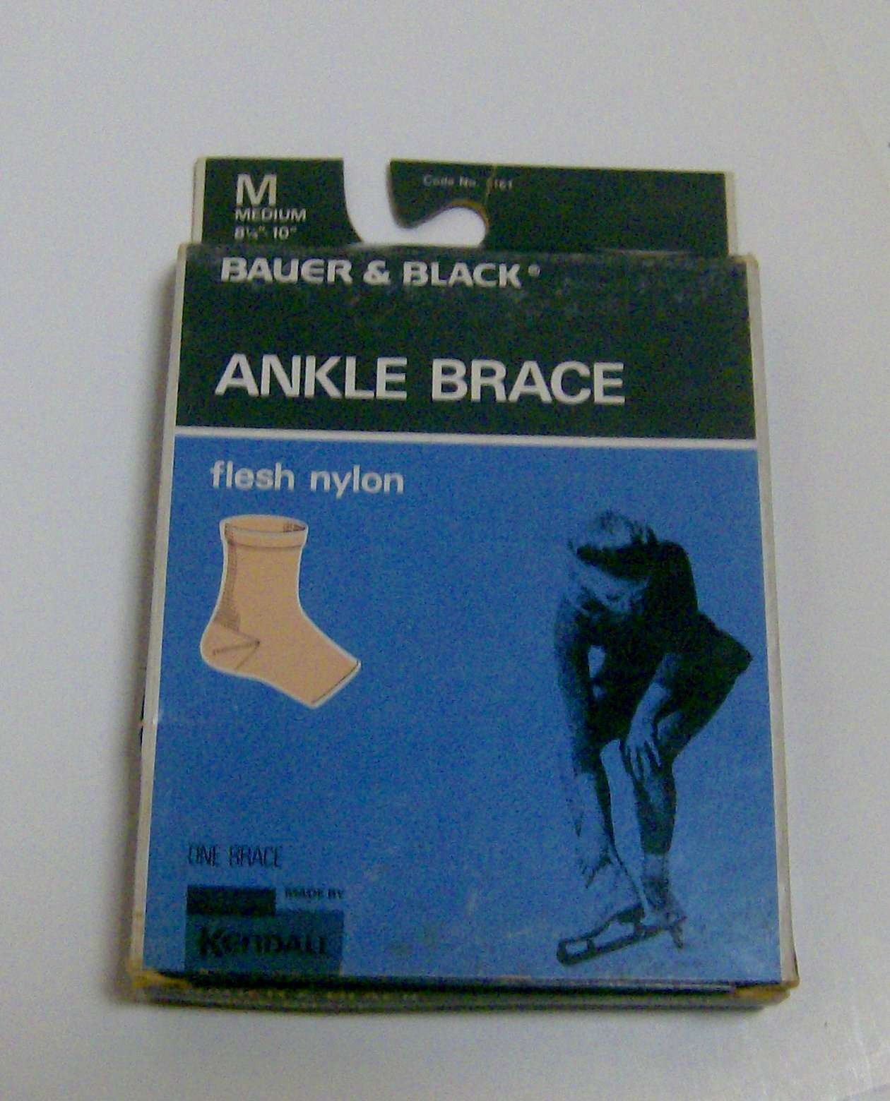 vintage 1960s ANKLE BRACE unused new BAUER & BLACK medical orthopedic nylon OLD