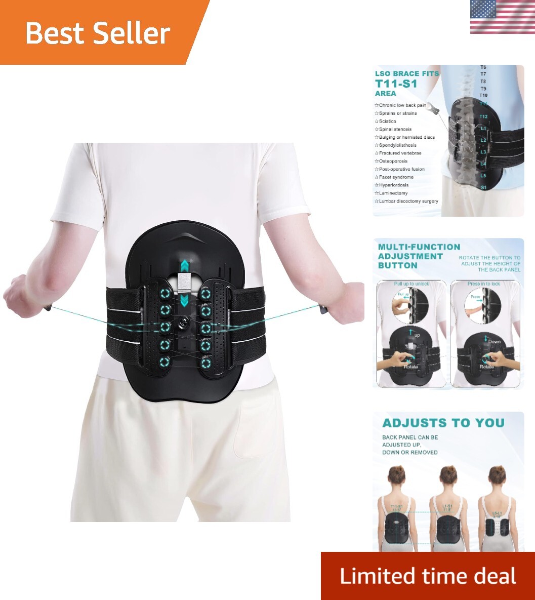 LSO Spine Decompression Support-Entire ARC Back Brace for Women & Men, 3D PAD…