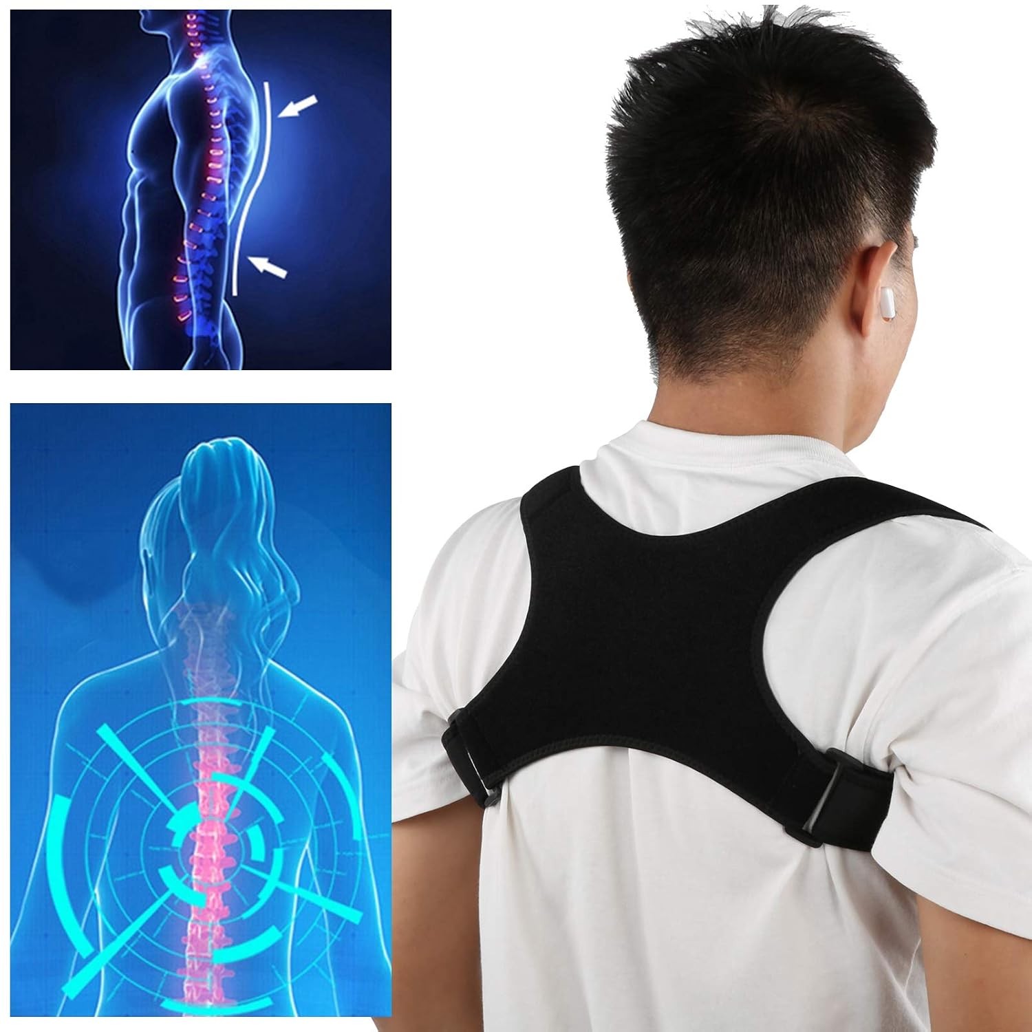 Adjustable Posture Corrector Back Shoulder Support Correct Brace Belt Men Women