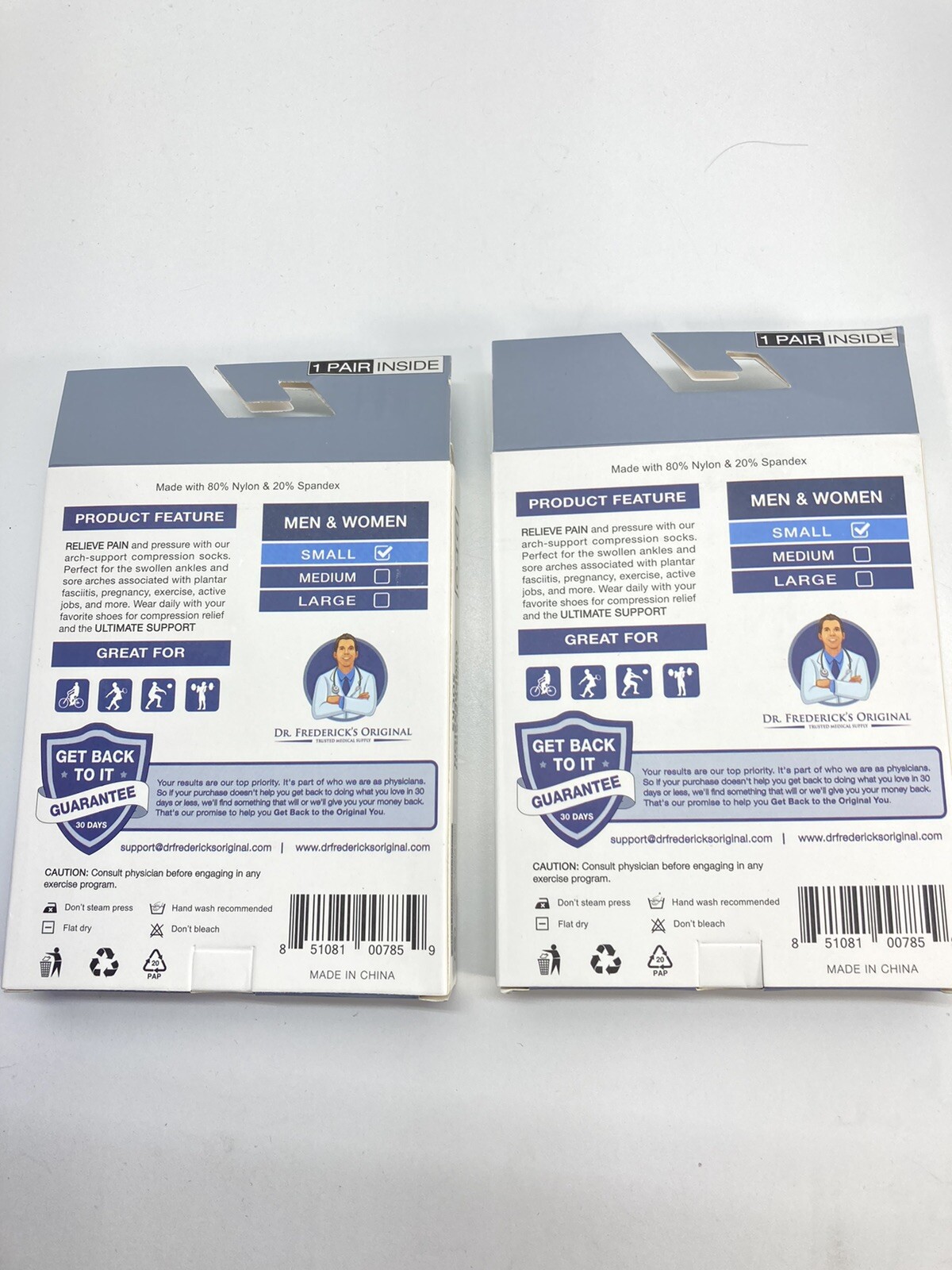 Dr. Fredericks Original Size S Ankle & Arch Compression Socks 2 Pairs Free Ship