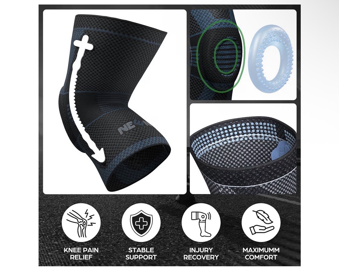 Medical Knee Compression Sleeve Brace, New Damaged Box