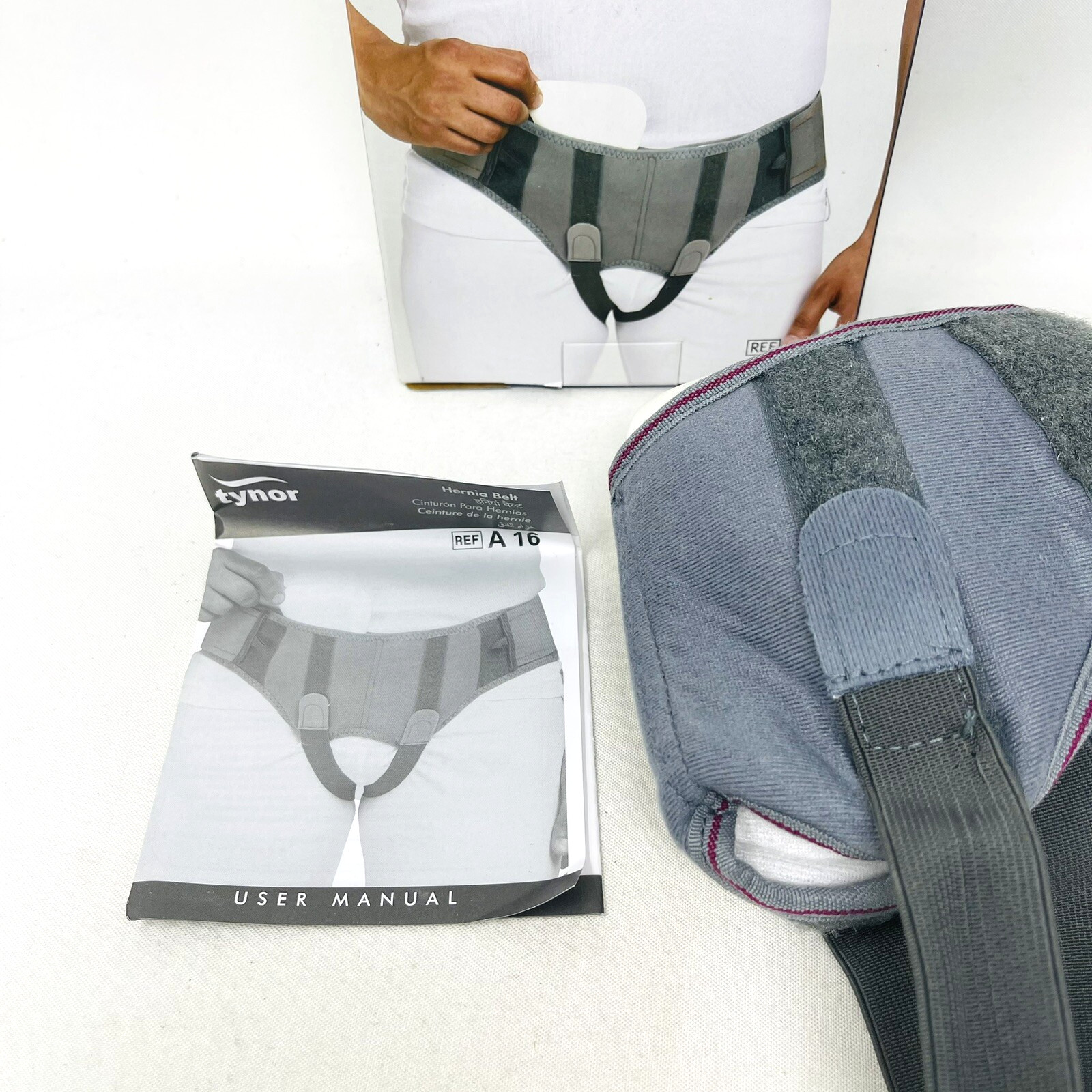 Tynor Hernia Belt Medium Unisex Grey Adjustable NEW