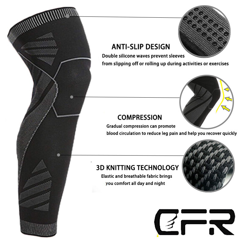 Knee Support Brace Full Leg Compression Sleeve Leg Protection Running Basketball