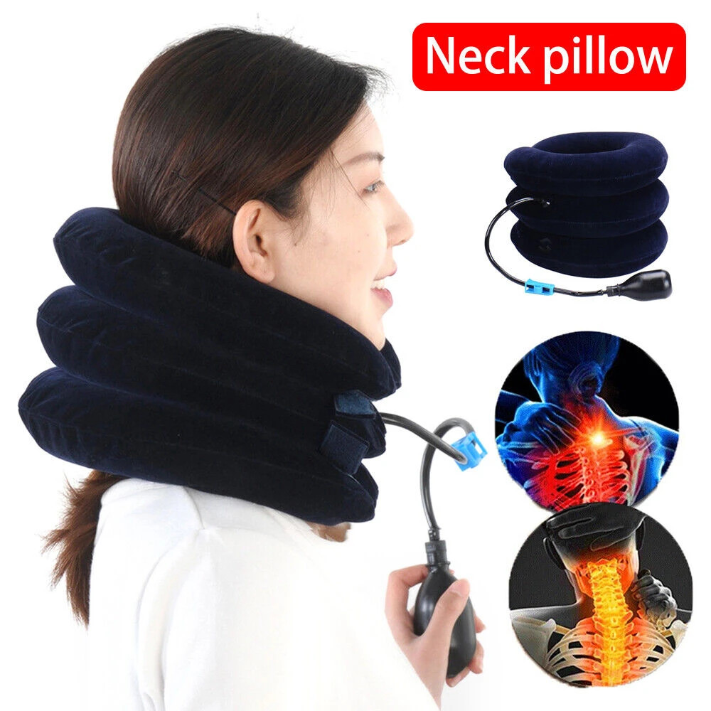 Cervical Neck Traction Device Collar Brace Support Pain Relief Inflatable Adjust