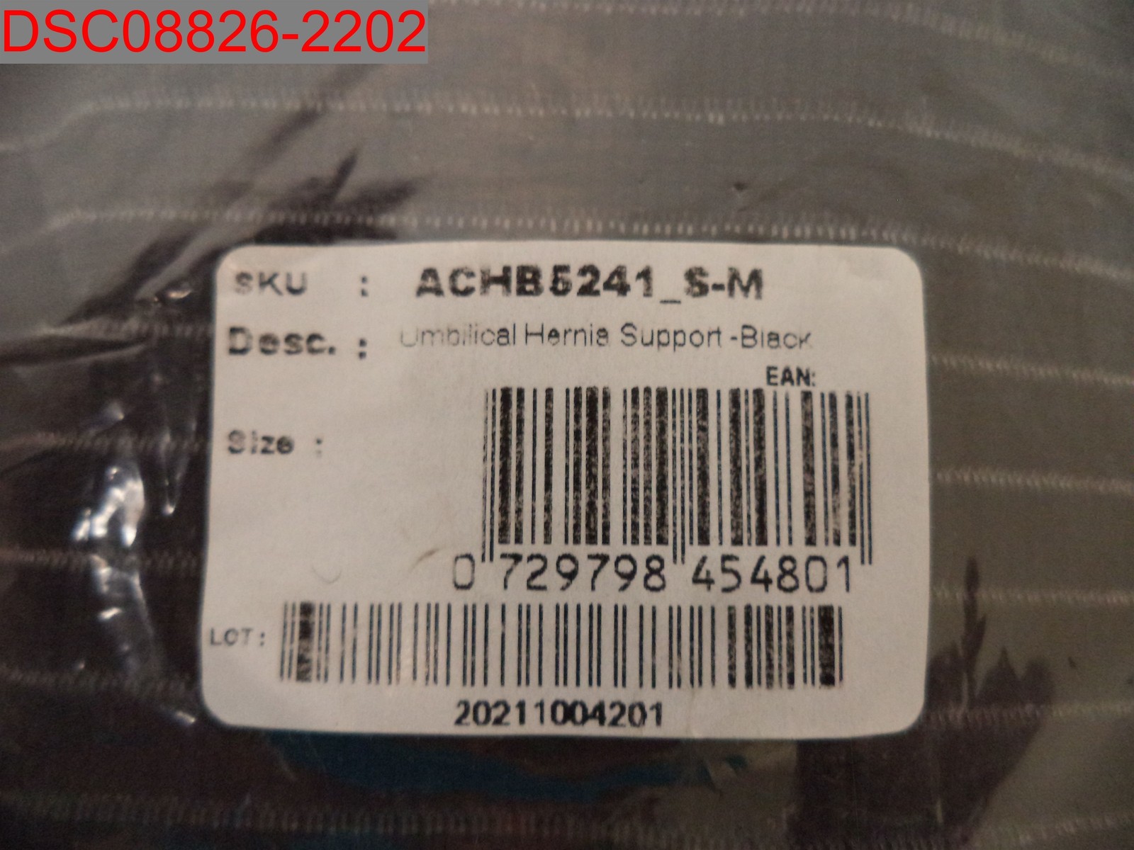 ORTONYX Adult Black Umbilical Hernia Belt, Size S/M 729798454801