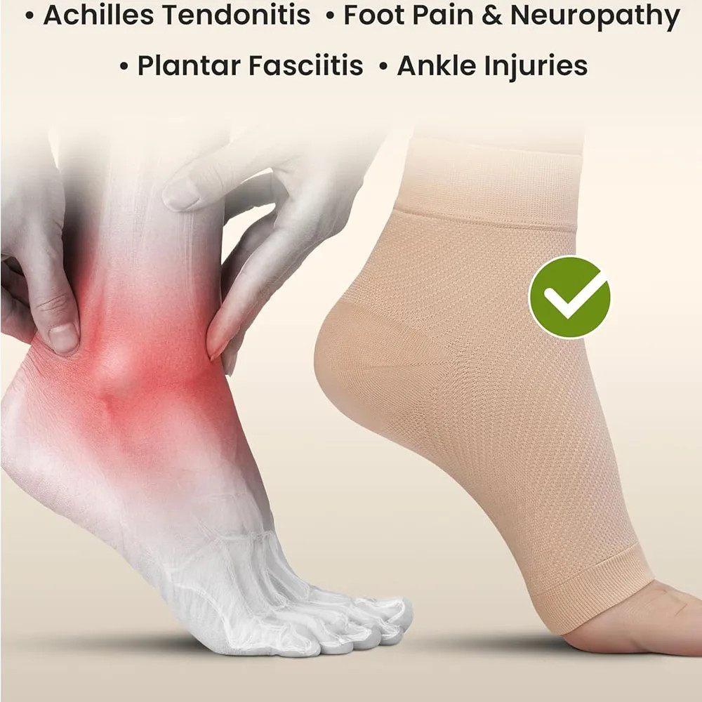 1Pcs Ankle Compression Sleeve,Plantar Fasciitis Braces,Open Toe Compression Sock