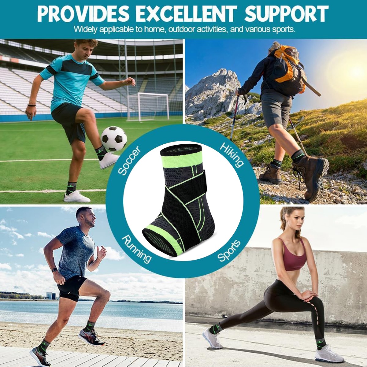 Ankle Support Brace Compression Sleeve Socks Elastic Foot Fasciitis Pain Relief