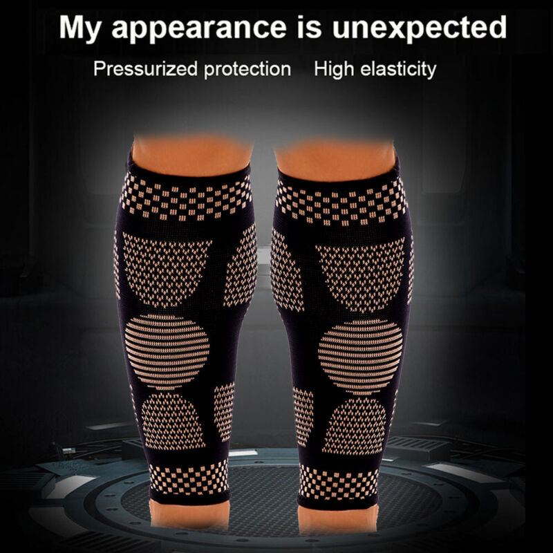 Copper Calf Support Brace Shin Splint Compression Sleeve Leg Wrap for Men Women
