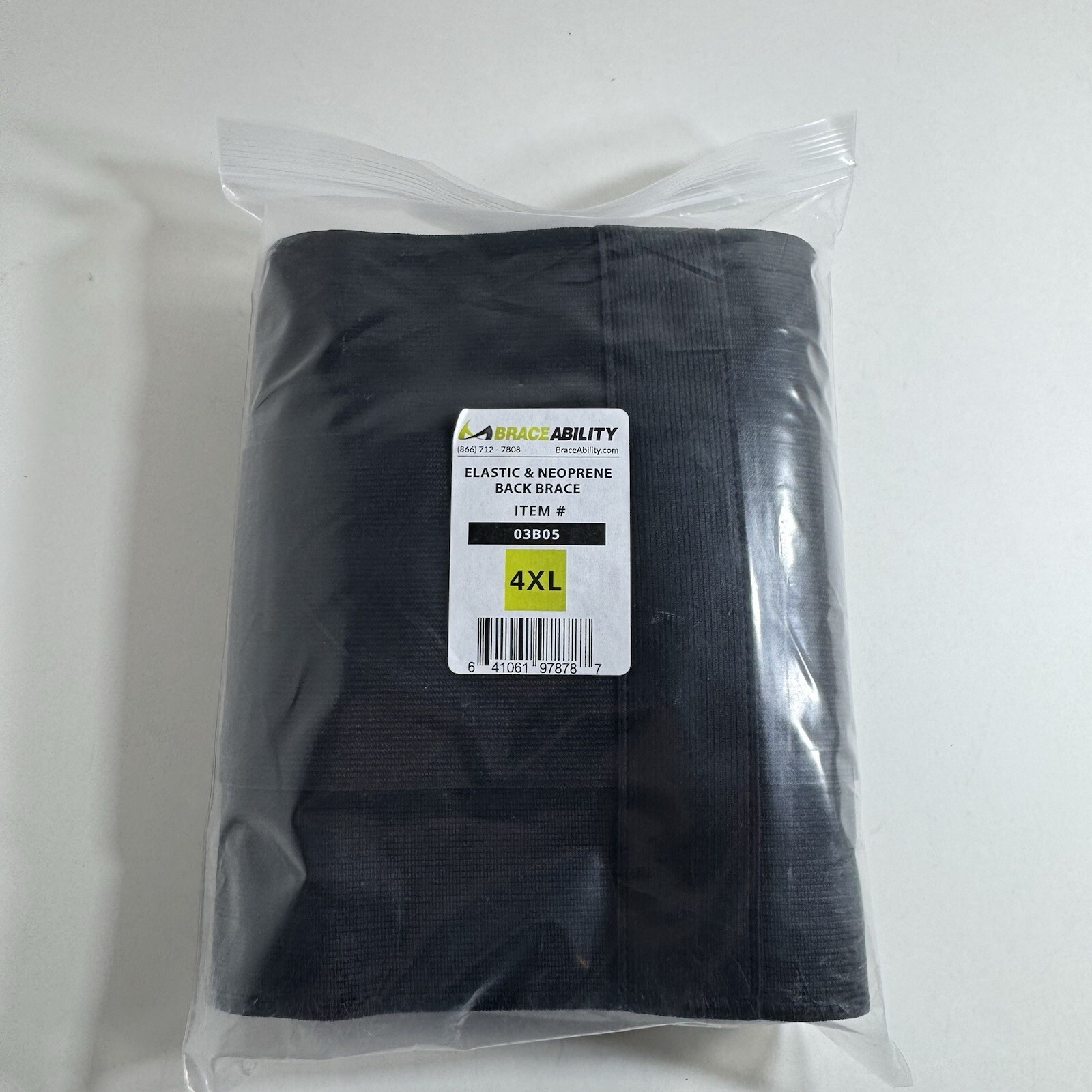 BraceAbility Plus Size Elastic & Neoprene Compression Back Brace Size 4XL New
