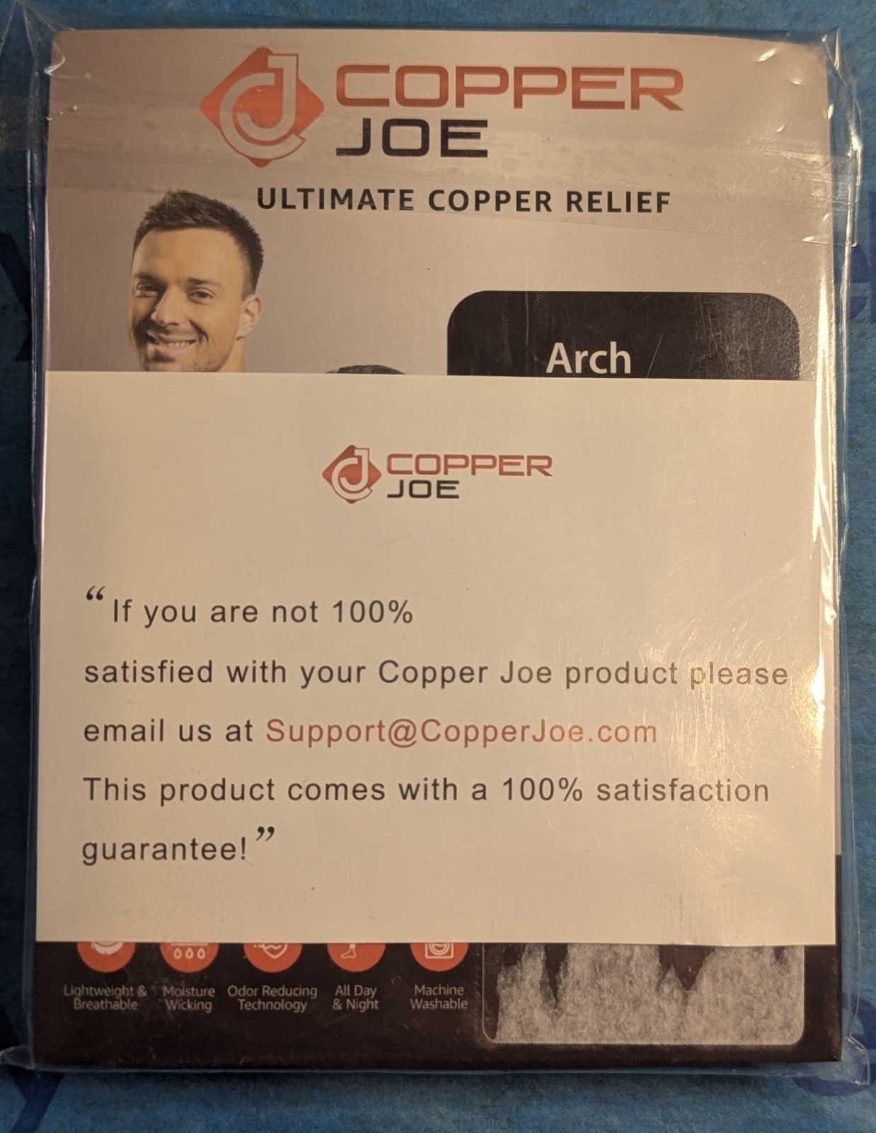 Copper Joe Ultimate Copper Relief Arch Support S/M 4 Pack New