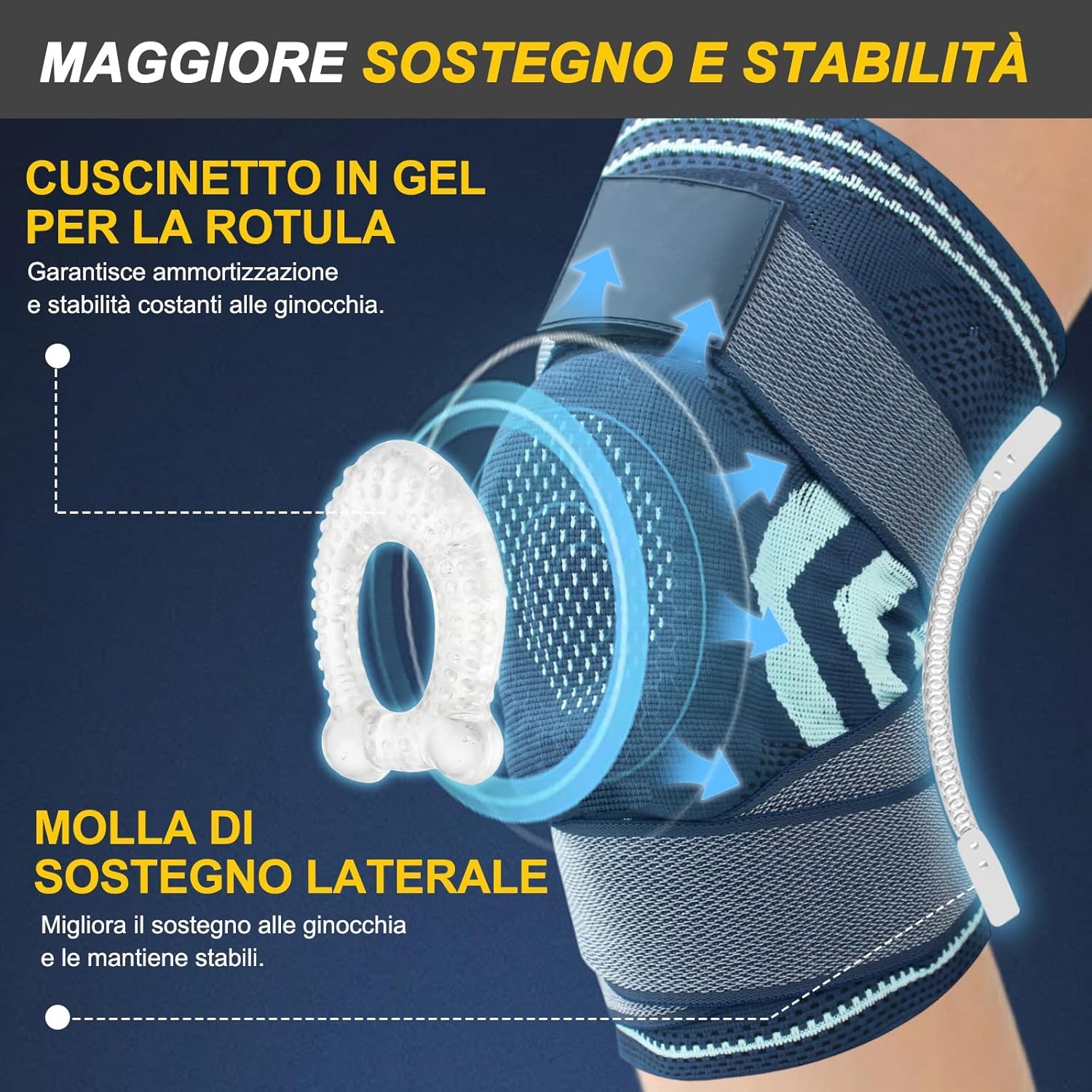 Professional Sports Knee Brace For All Sports Full Knee Protection &Non Slip Fit