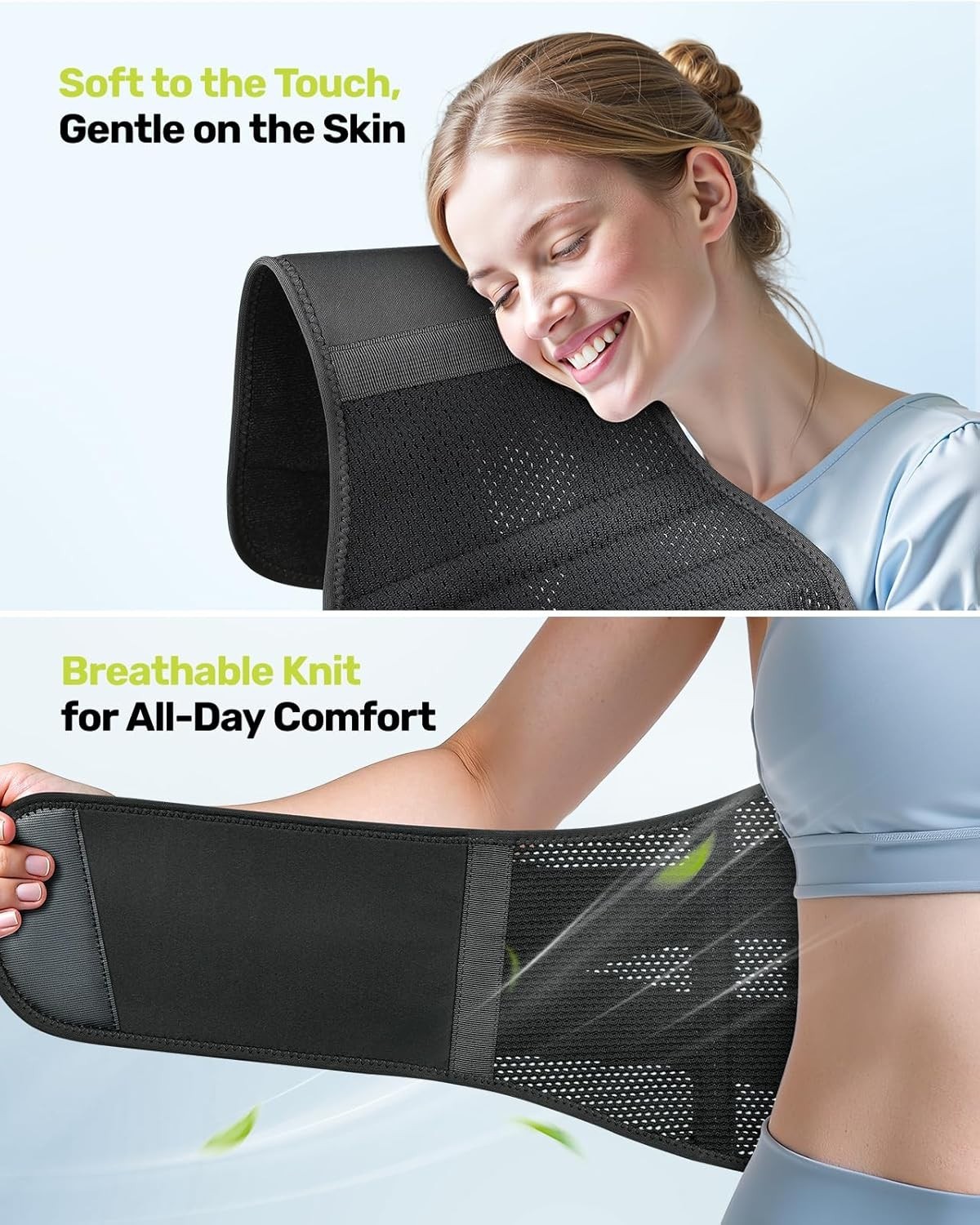 Rakiie Back Brace for Lower Back Pain, 7 Stays Ergonomic Support