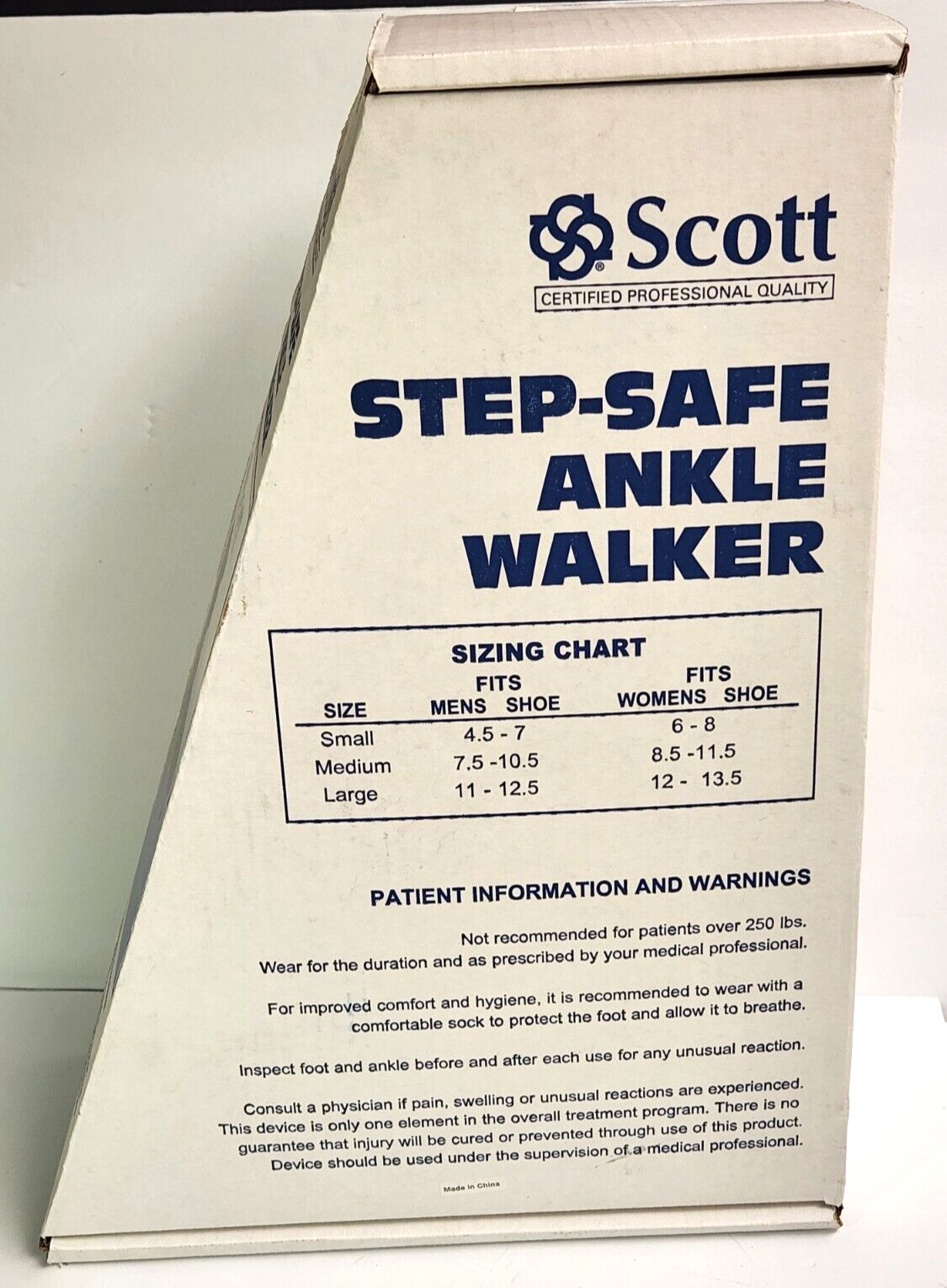 Scott Step Safe Ankle Walker Boot for Severe Ankle and Foot Sprains Medium New