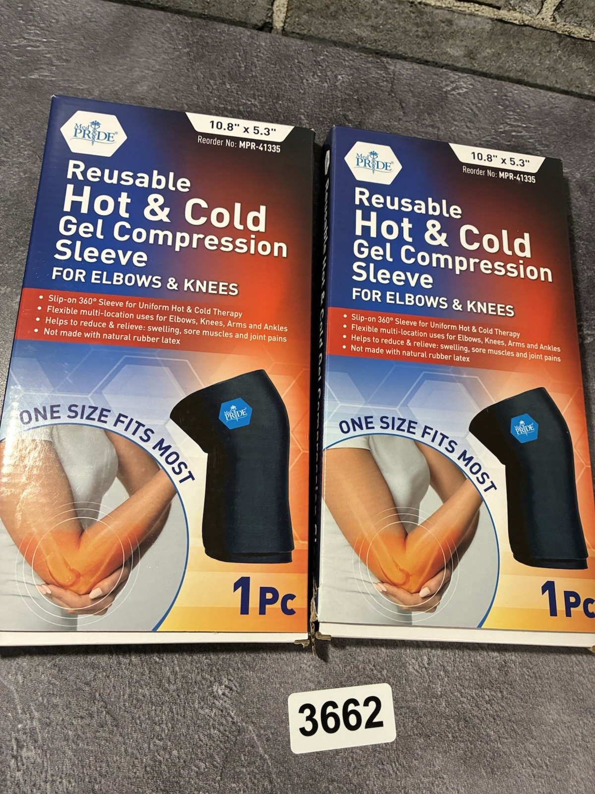 Med Pride Hot & Cold Gel Compression Sleeve for Elbow Knee Arm – X2