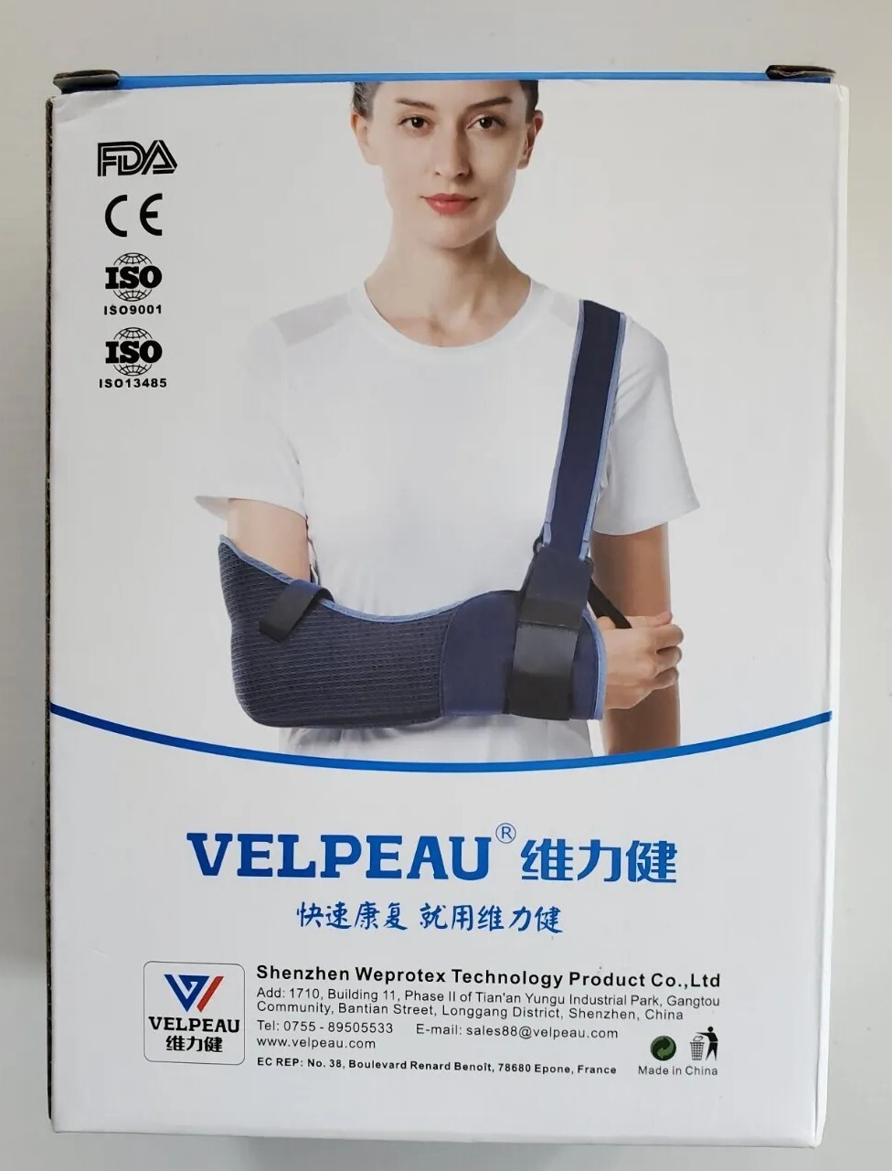 Velpeau Arm Sling Shoulder Immobilizer L Sz VP0306B