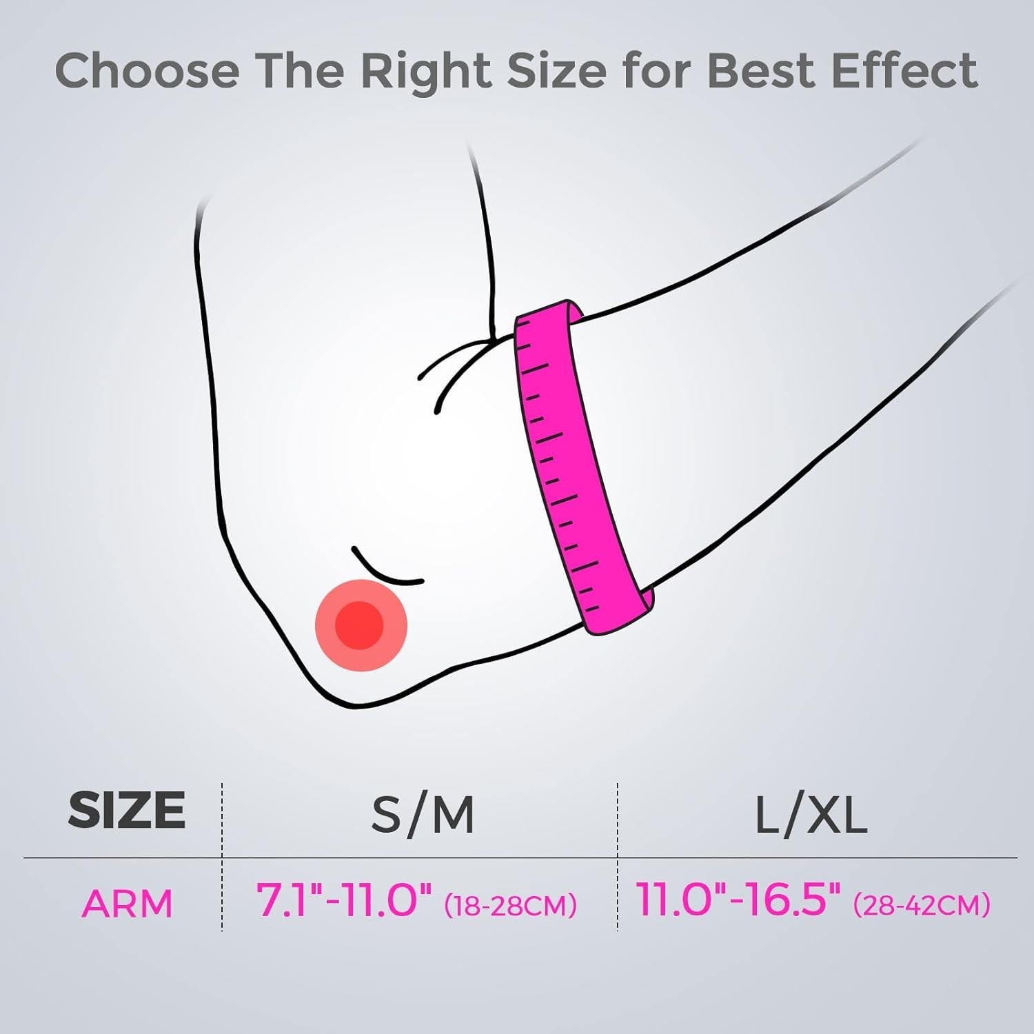 Elbow Support Band for Epicondylitis – Double Pressure System, Pink S/M