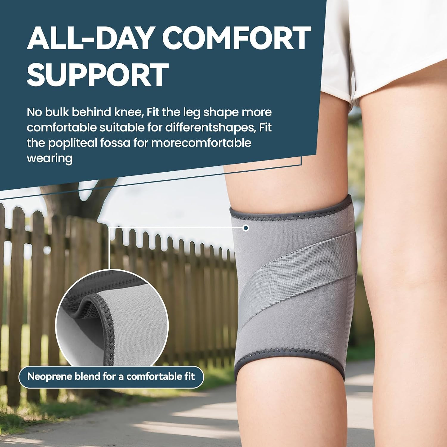 Knee Brace for Knee Pain Relief, Adjustable Knee Support with Side Stabilizers f