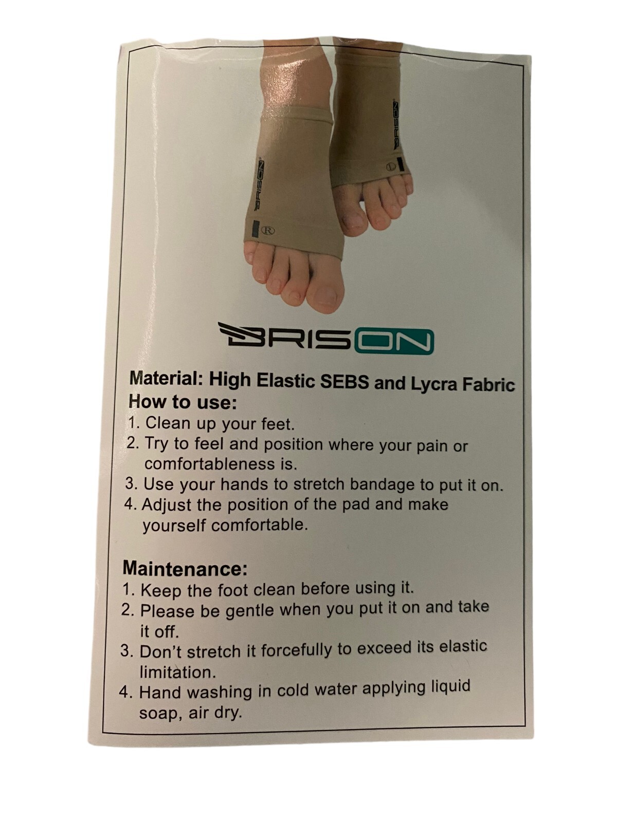 Metatarsal Compression Arch Support Sleeve Cushioned Soft Elastic Gel Pad Black