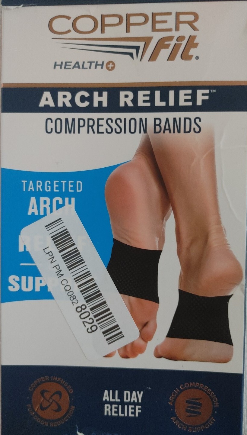 Copper Fit Health Unisex Arch Relief Compression Bands Fits Any Shoe/Sandals Bck