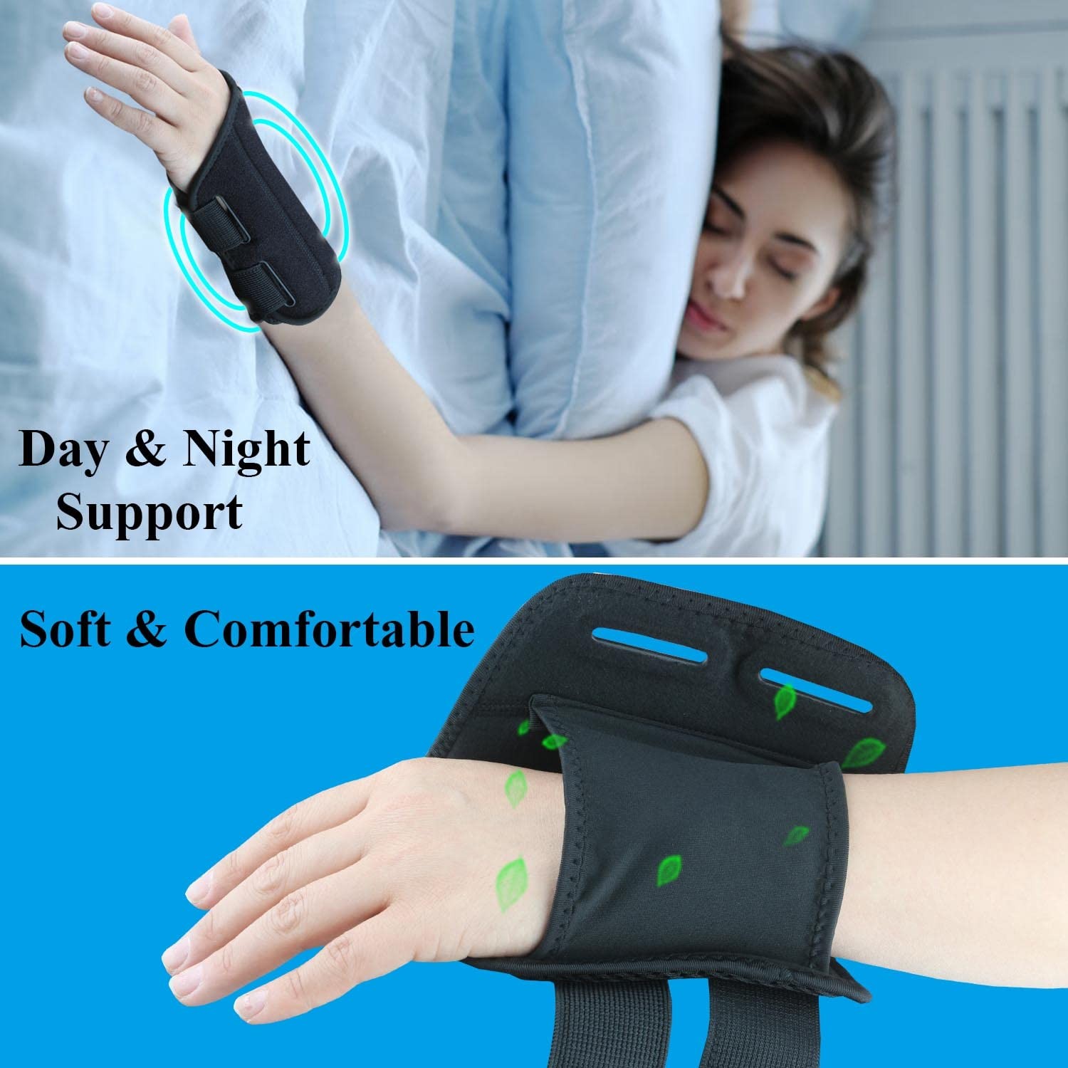 Tianhengyi Carpal Tunnel Wrist Brace Right Hand L/XL Grey