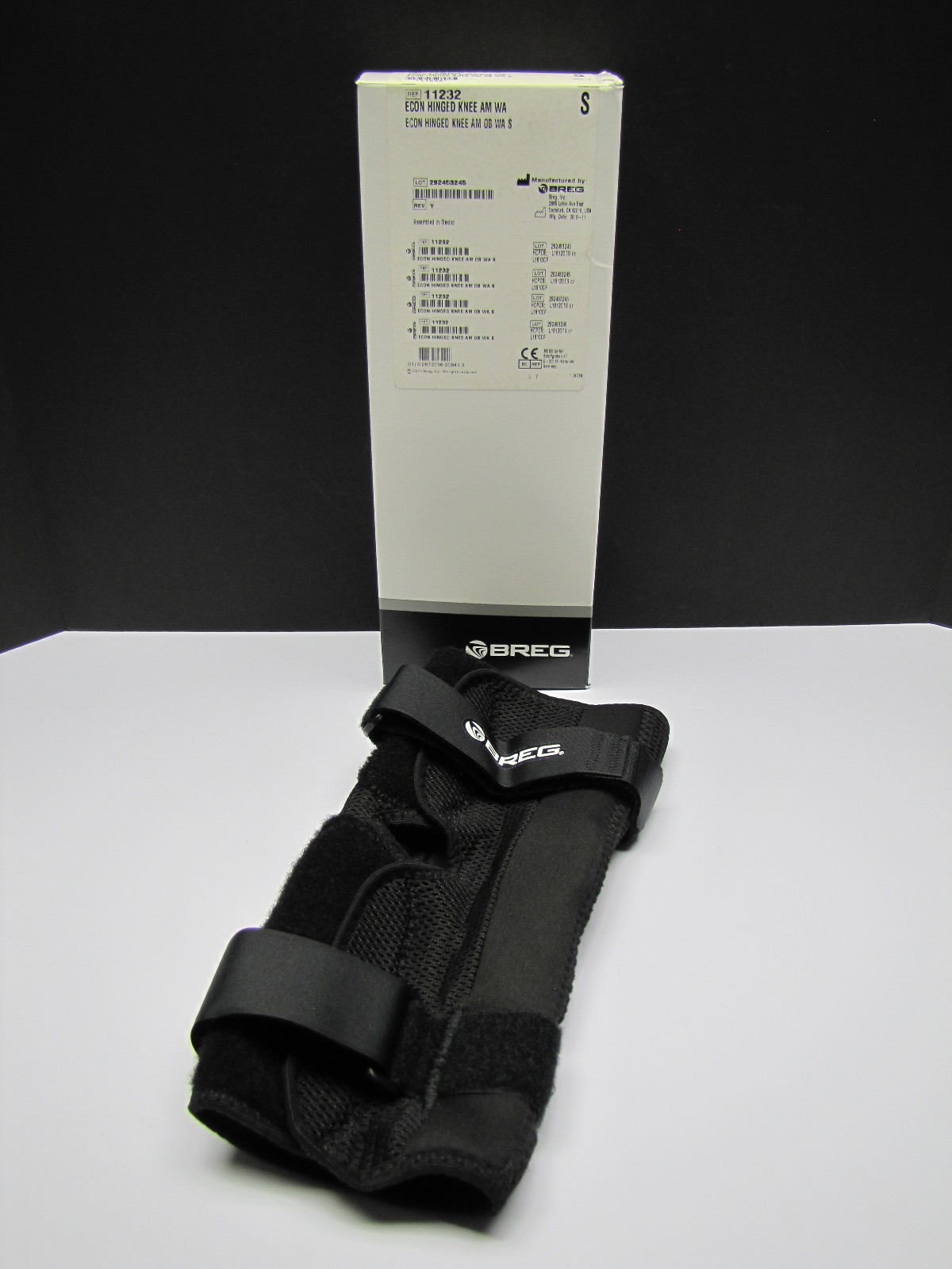 Breg Airmesh Economy Hinged Wrap Around Knee Brace w Open Back – Small 11232