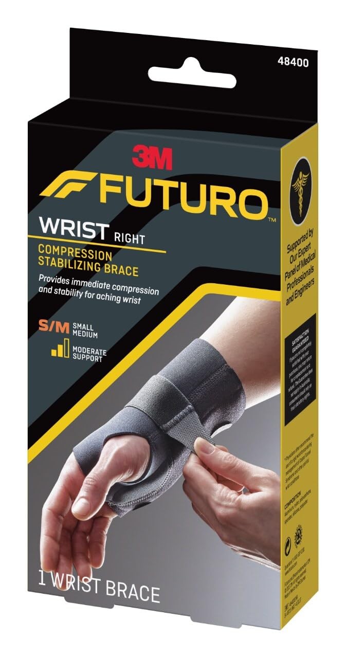 FUTURO Compression Wrist Brace Right Hand Stabilizing Support Small Medium