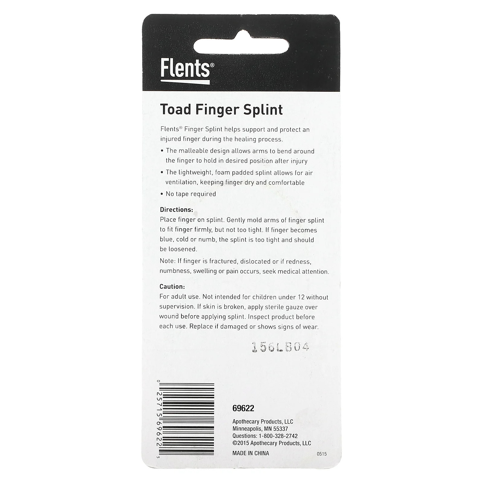 Finger Splint, Toad, Medium, 1 Piece