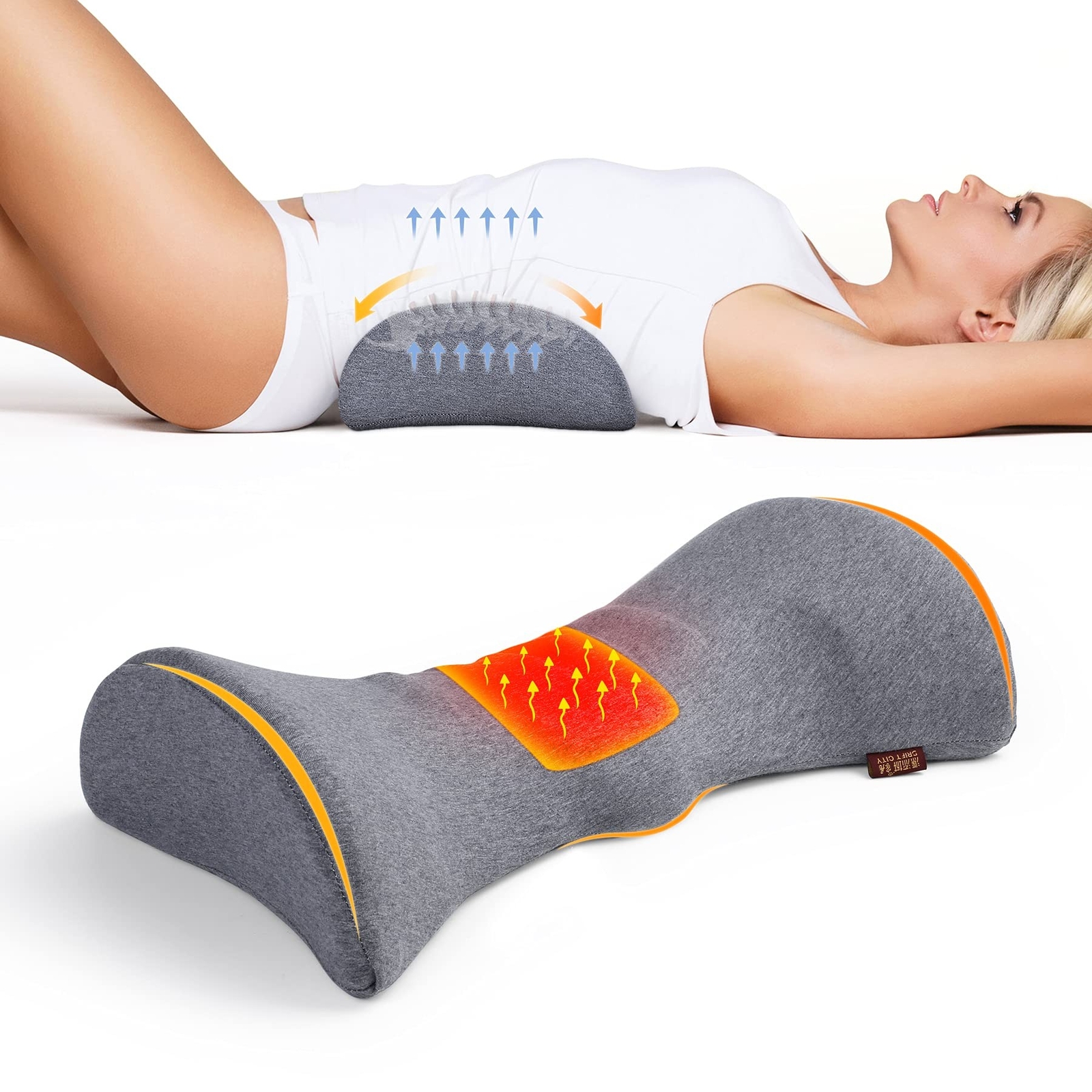 Cozyhealth Lumbar Support Pillow for Sleeping, Heated Lower Back Pillow with …