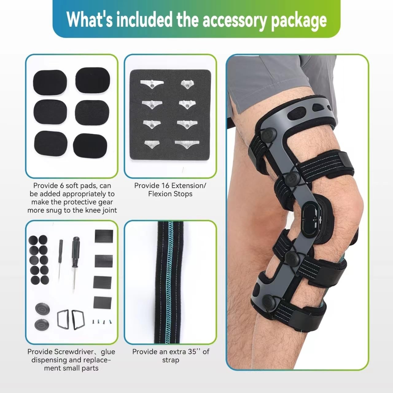 Adjustable ACL Knee Brace Large Right