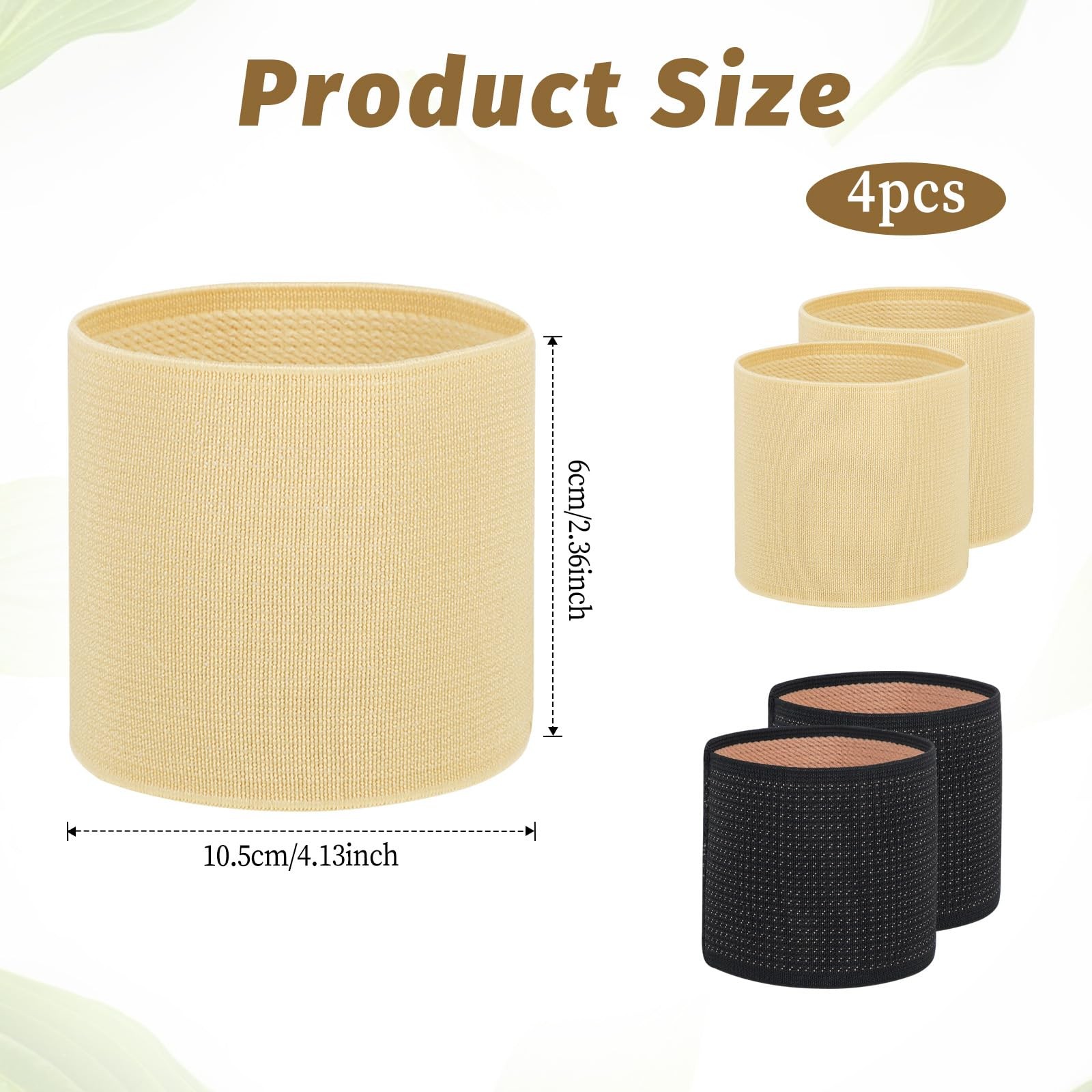 2 Pairs Arch Sleeves, Elastic Foot Compression Sleeve Flat Arches Bands Coppe…