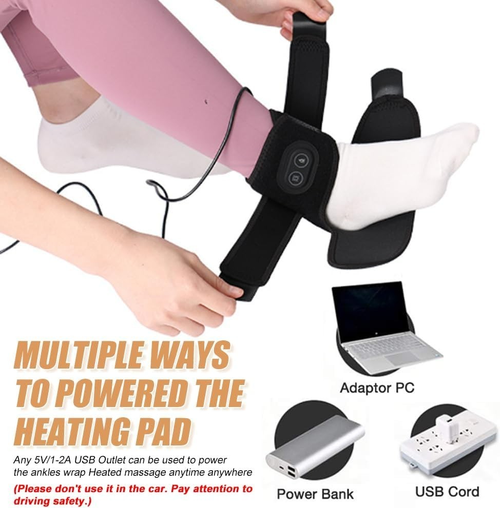 Heated Ankle Brace with Vibration USB Foot Heating Pad for Winter Foot Warmer…